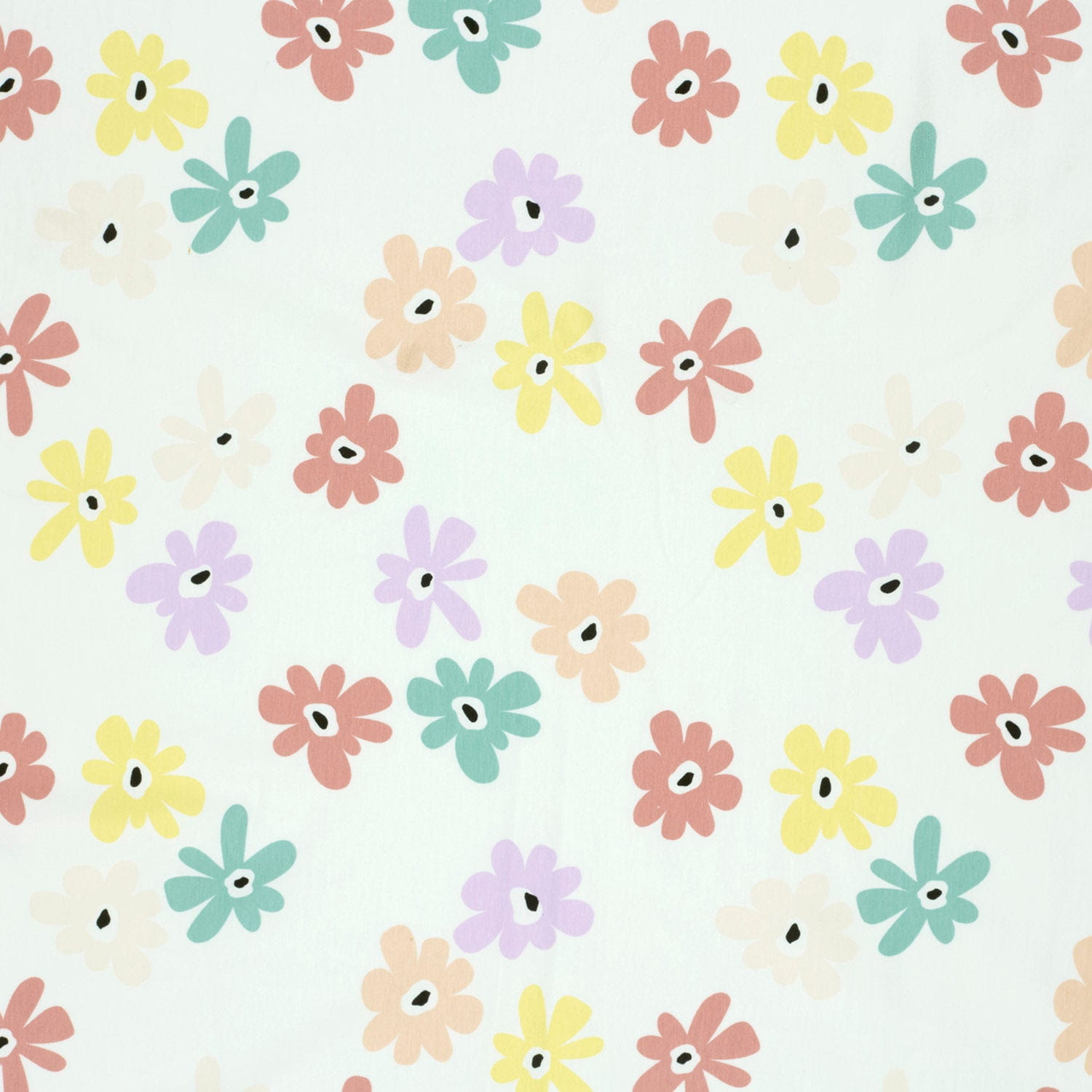 Baumwolljersey mit süßen Blumen - ecru (N051)