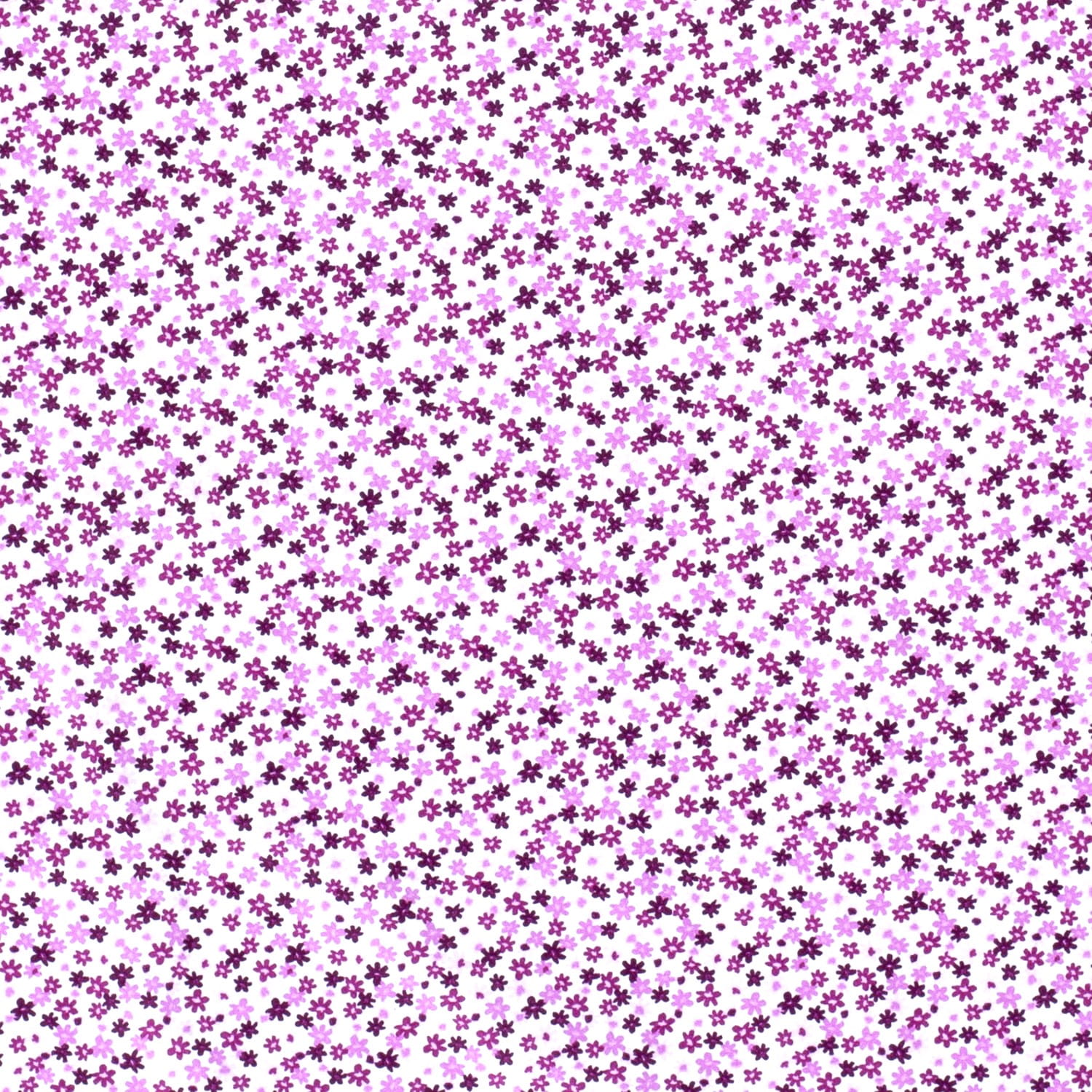 Baumwollstoff "Millefleur" mit kleinen Blumen - weiß/pink