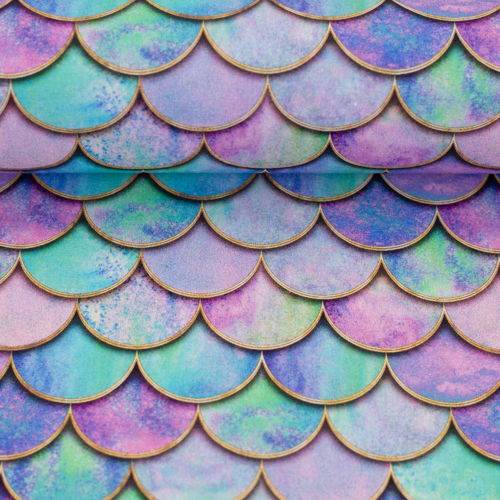 Baumwollstoff Swafing "Mermaid" mit Fischschuppen - bunt