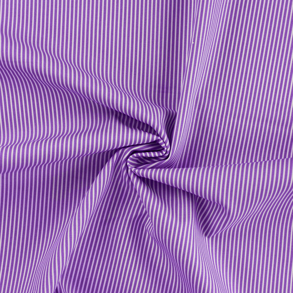 Baumwollstoff purple mit kleinen weißen Streifen (343) 