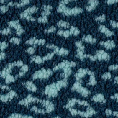 Teddystoff Jacquard mit Leomuster - aqua (Q930)