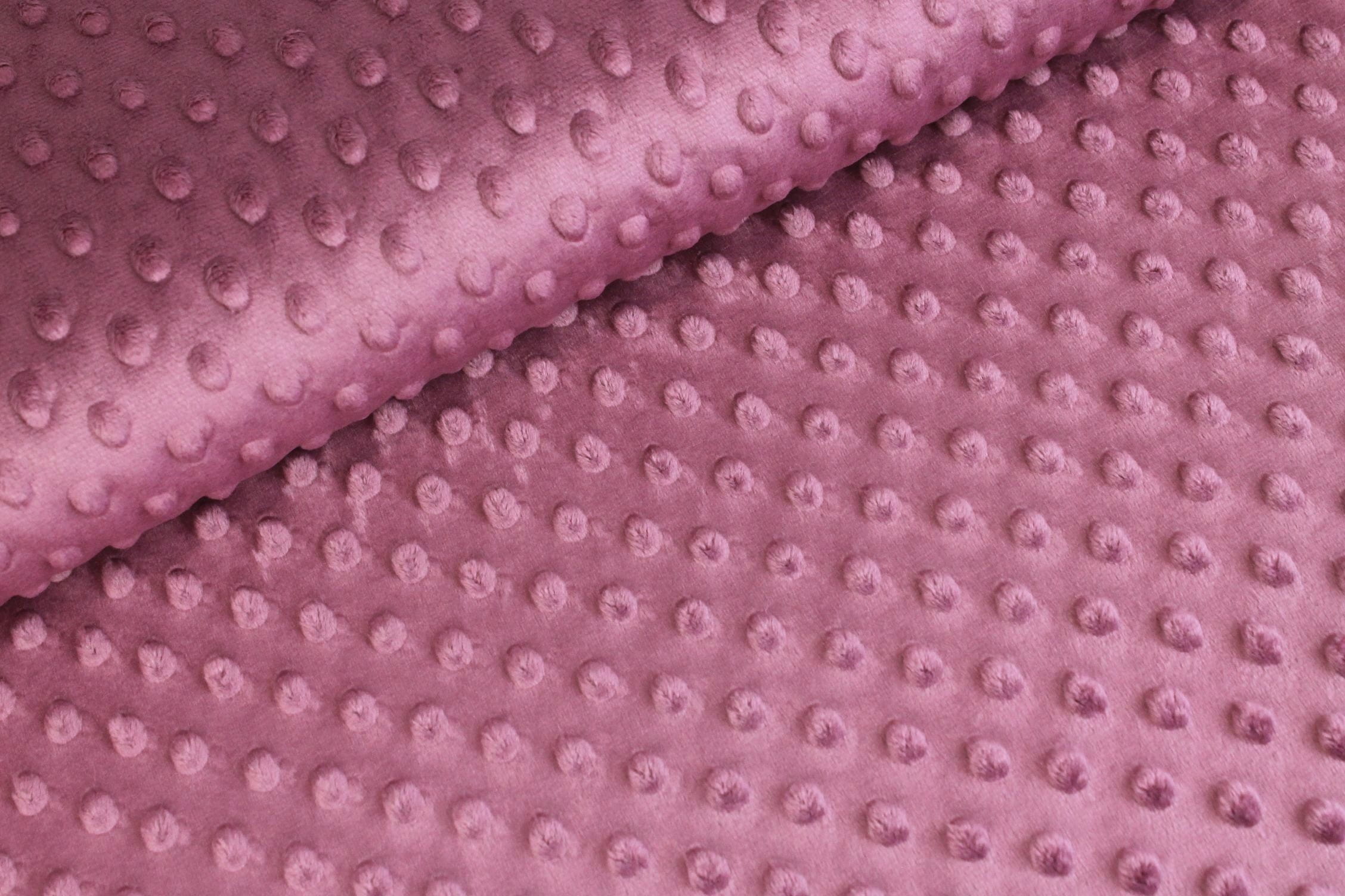 Minky-Fleece "Sam" uni dunkelaltrosa mit Noppen