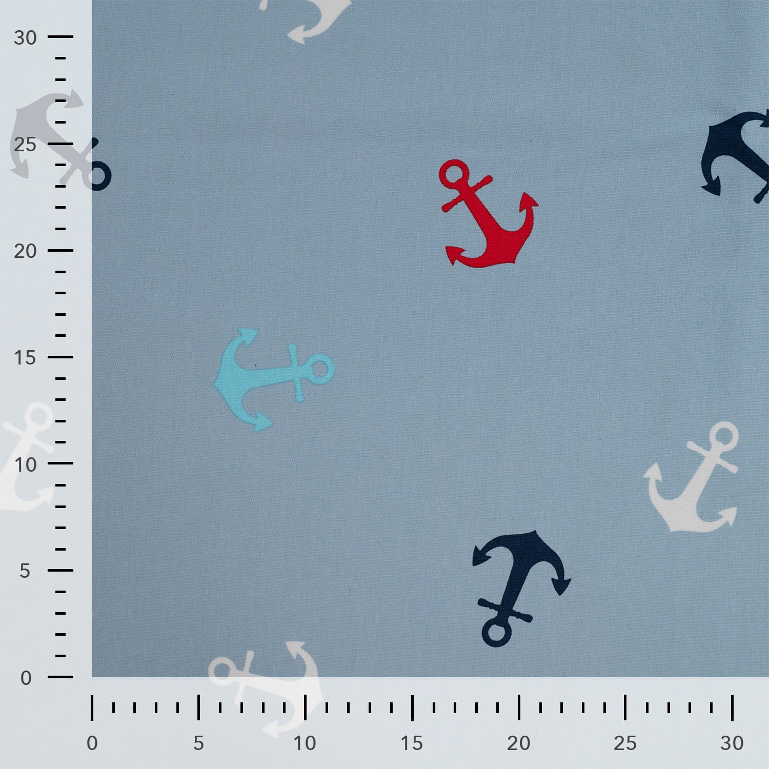 Sommersweat French Terry mit Ankern - light denim (Q920)