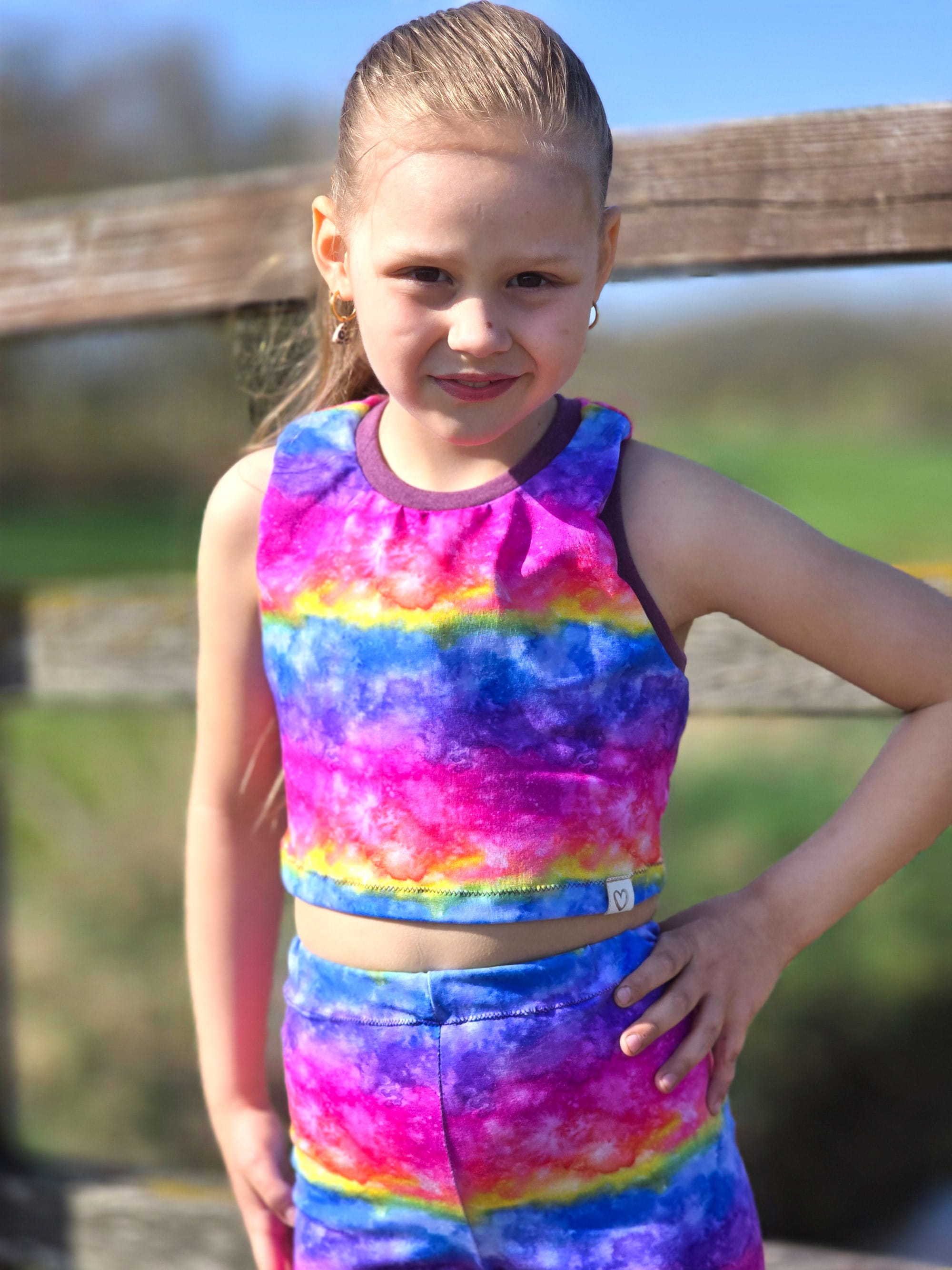 Baumwolljersey Swafing "Elias" mit Aquarell-Strefen - regenbogenfarben