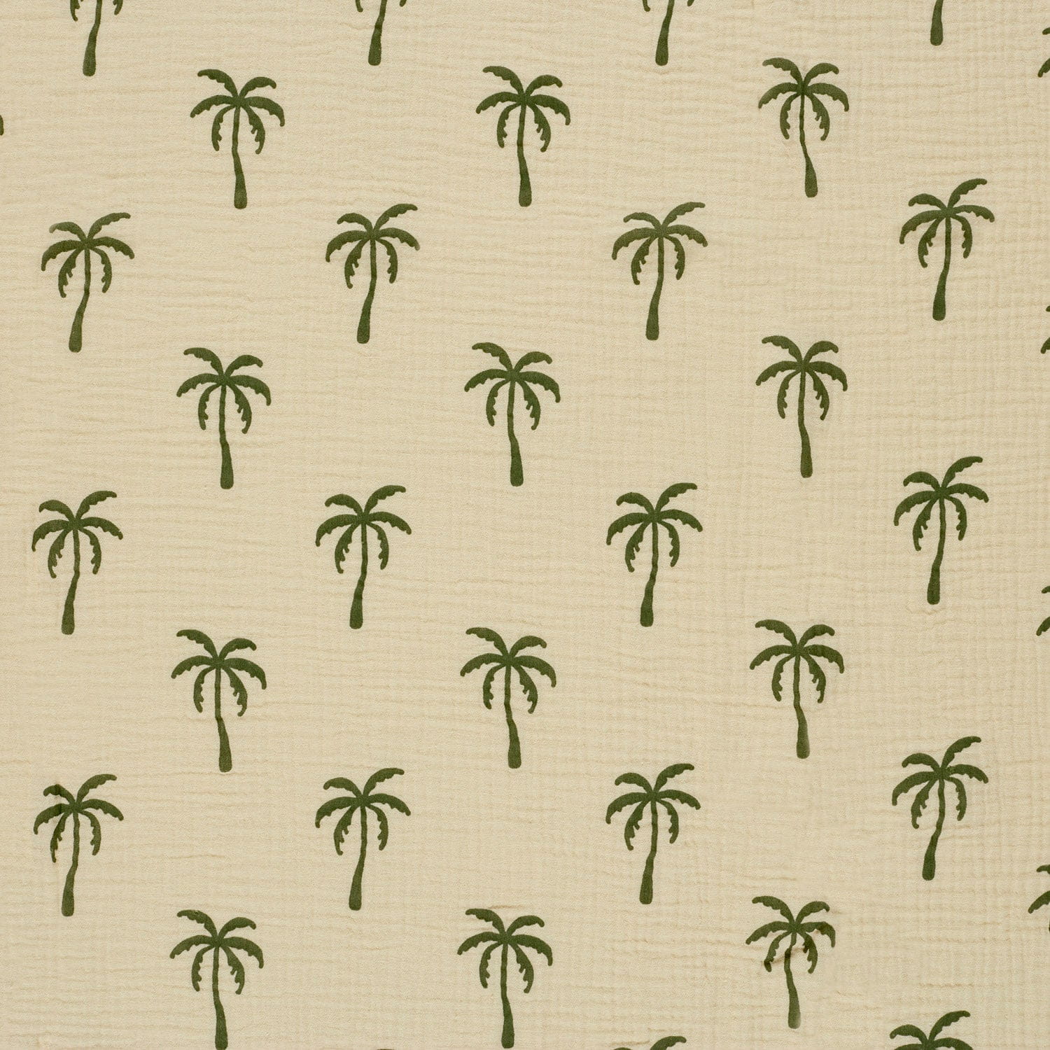 Baumwolle Double Gauze/ Musselin mit Palmen - beige (N052)