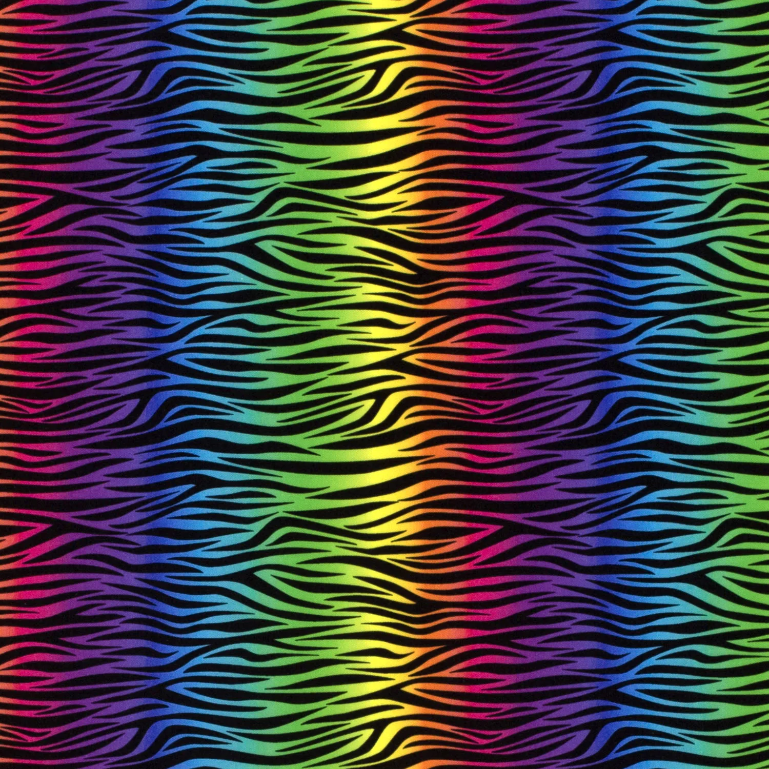 Polyester Jersey mit buntem Zebramuster - schwarz