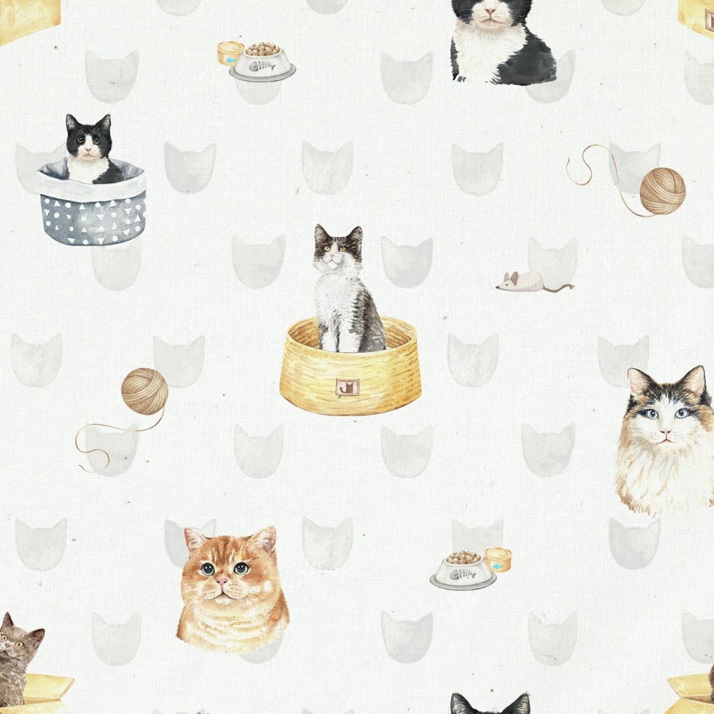 Dekostoff Stoff Katzenmotiv Baumwollstoff Stoffe Online Kaufen