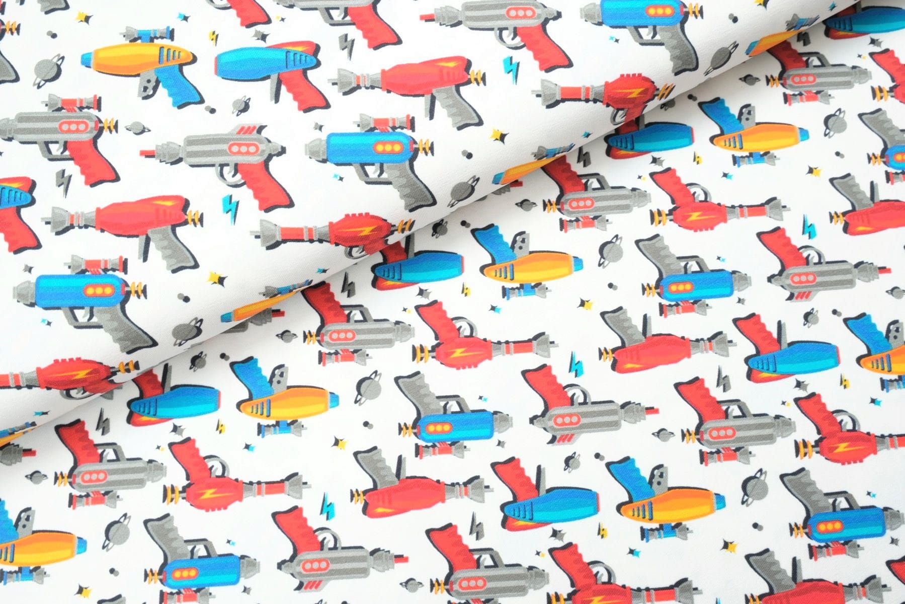 Baumwolljersey "Water Guns" - ecru