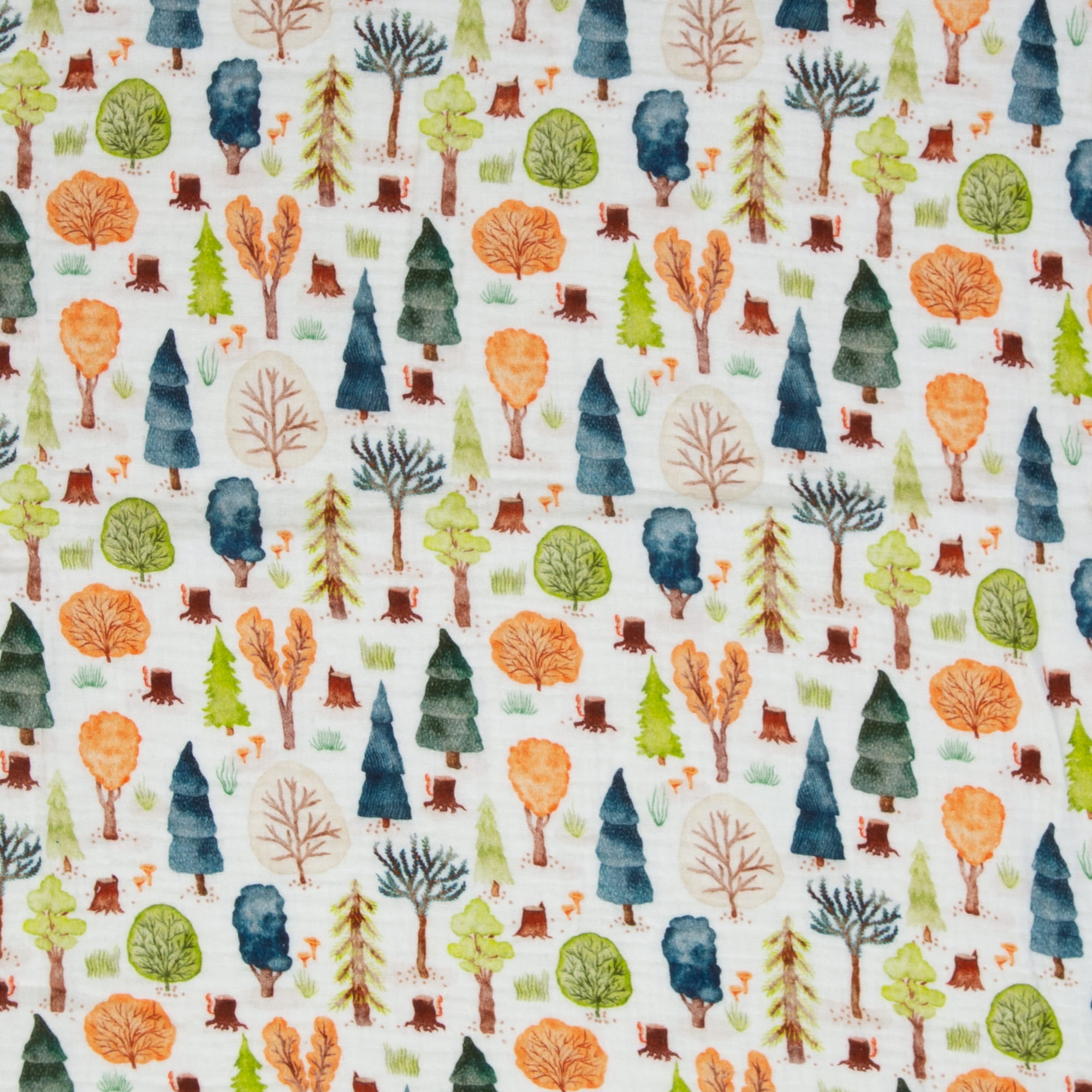 Baumwolle Double Gauze/ Musselin "Thea" von Swafing mit Bäumen - weiß