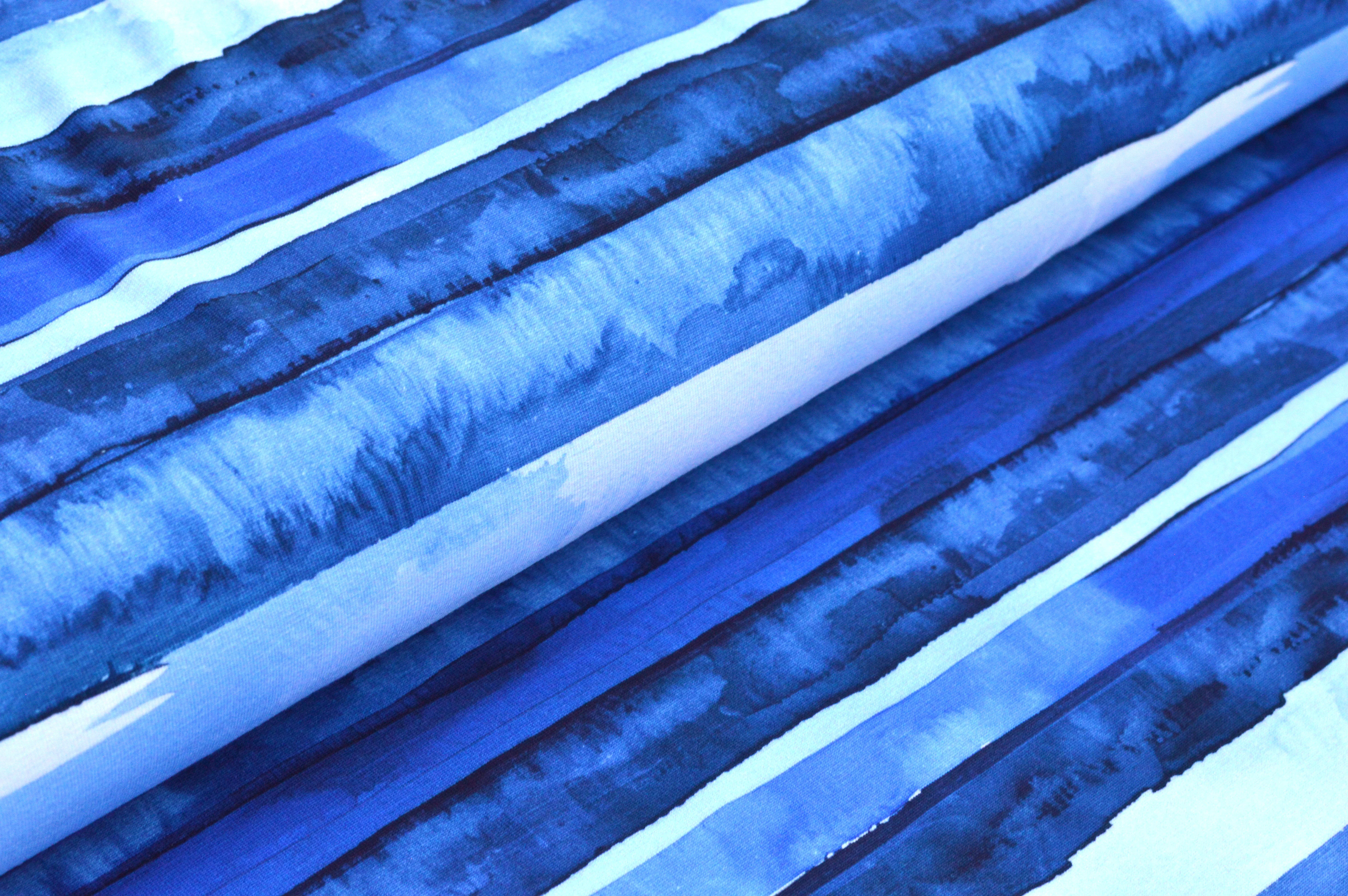 Digitaljersey Eigenproduktion "Wavy Stripes" mit Streifen - dunkelblau/blau