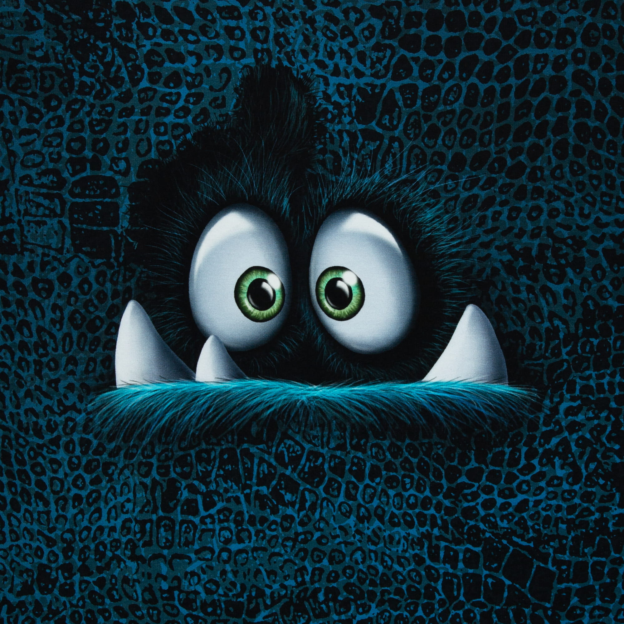 French Terry Panel "Monsta" by Thorsten Berger - petrol