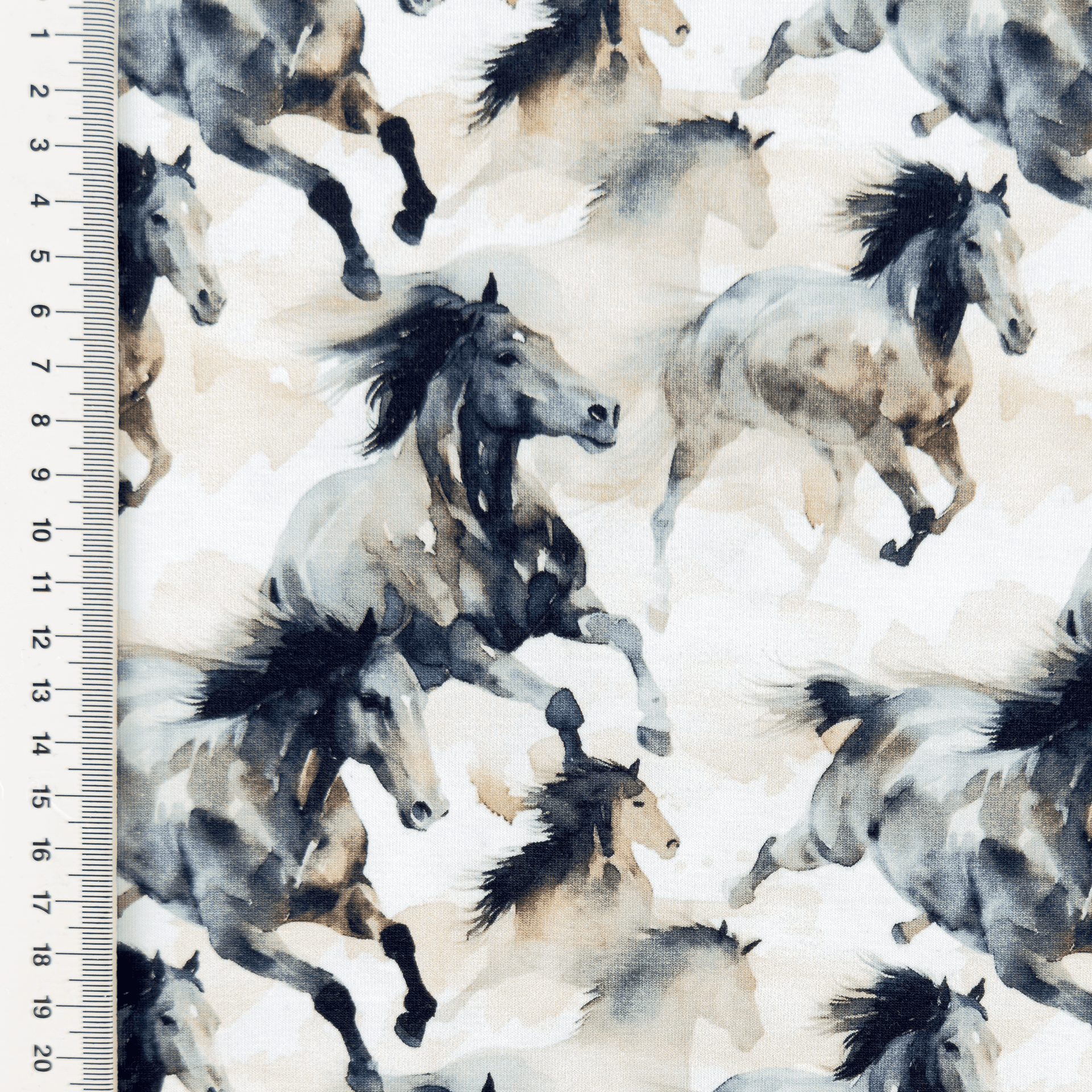 Baumwolljersey Digital "Wild Spirit“ - ecru  Baumwolljersey Digital "Wild Spirit“ - ecru