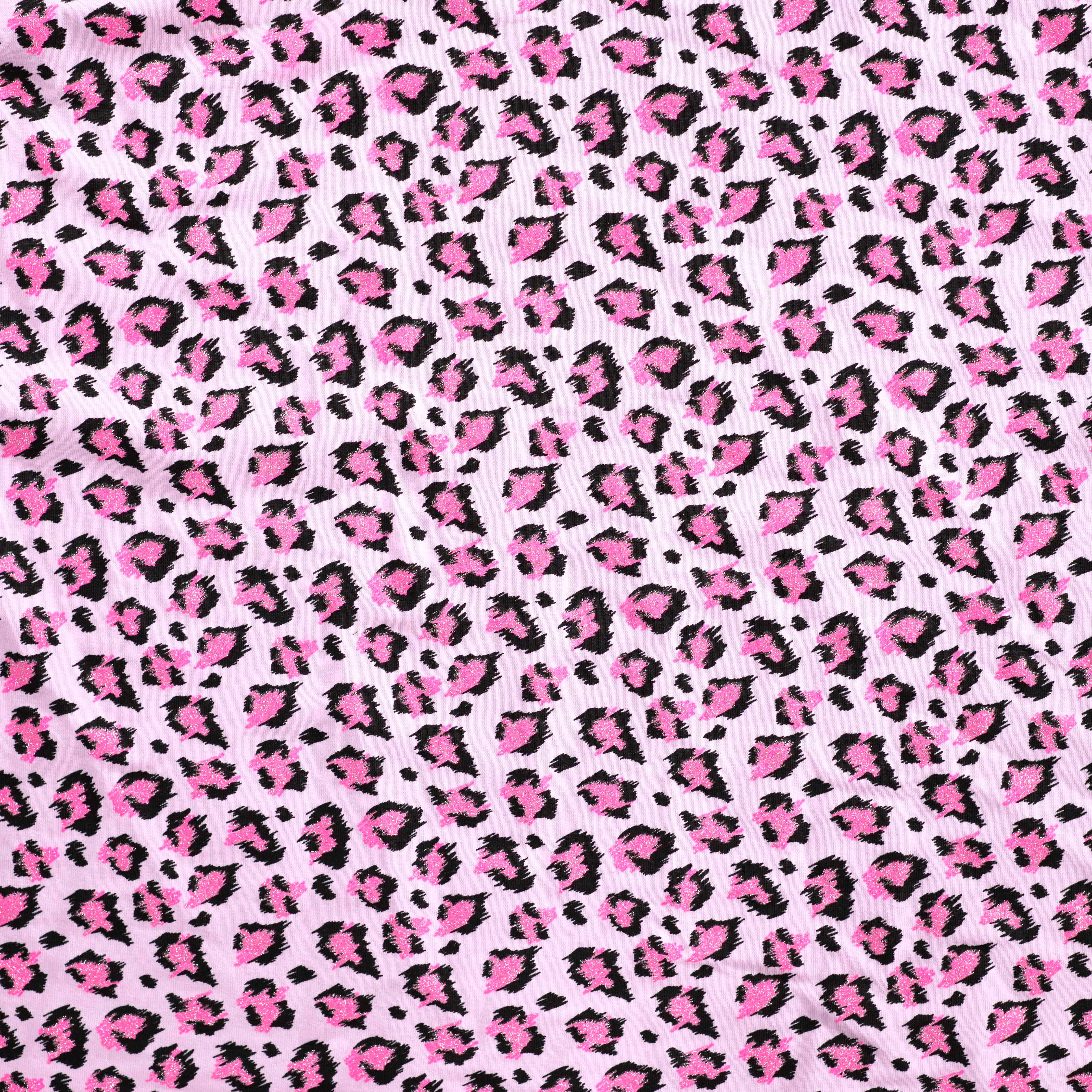 Sommersweat French Terry Digital "Glitter Leo" - rosa