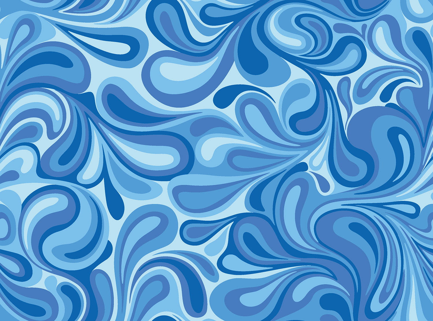 Karnevalsstoff Burlington mit Paisleymuster - blau