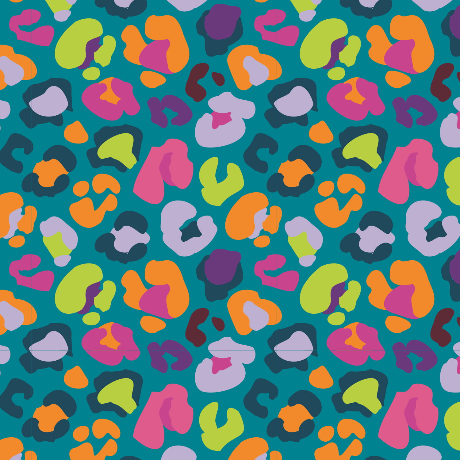 Sommersweat French Terry Digital mit Leopardenmuster - light petrol/bunt 