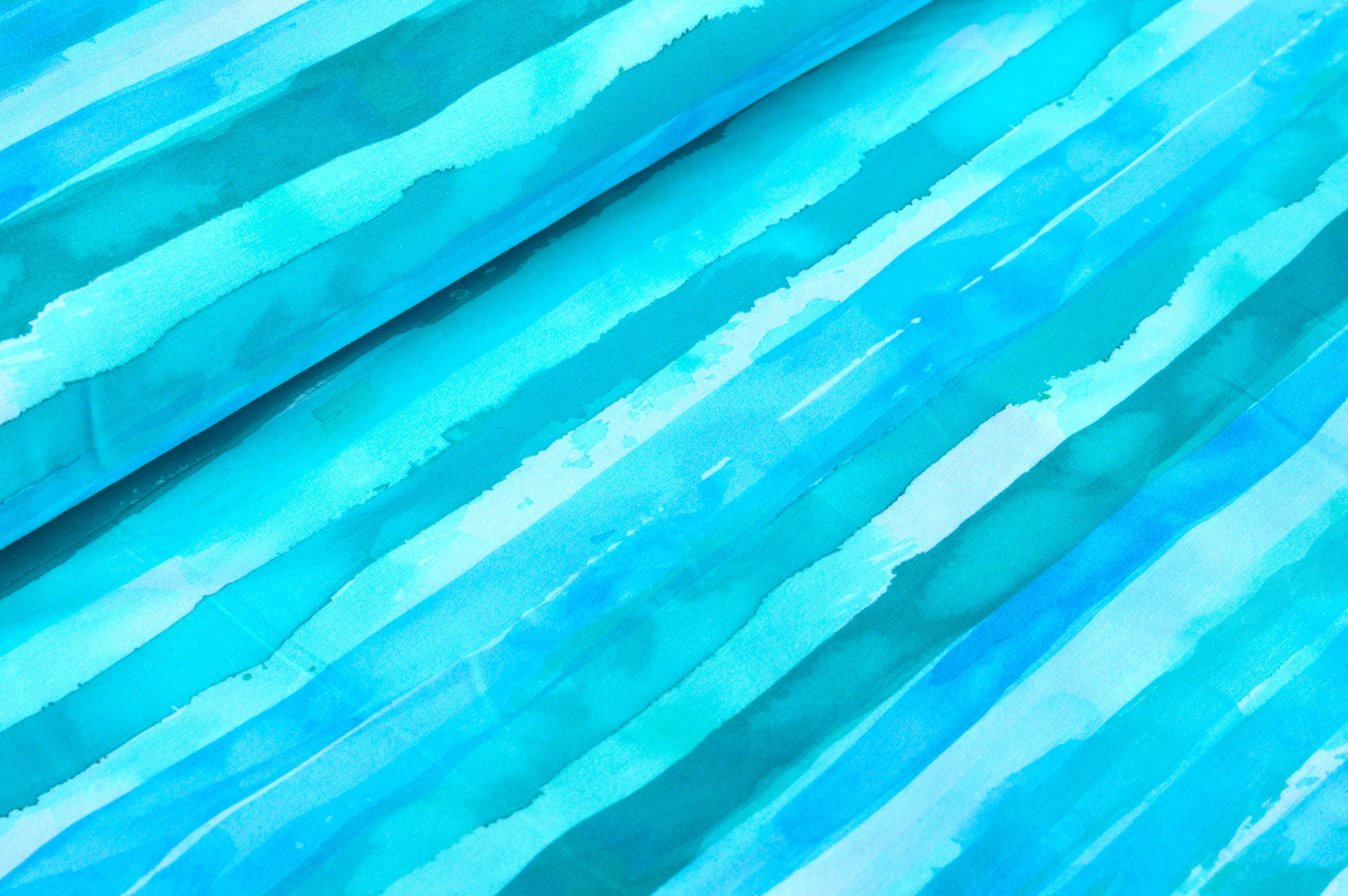 Digitaljersey Eigenproduktion "Wavy Stripes" mit Streifen - mint/petrol/türkis