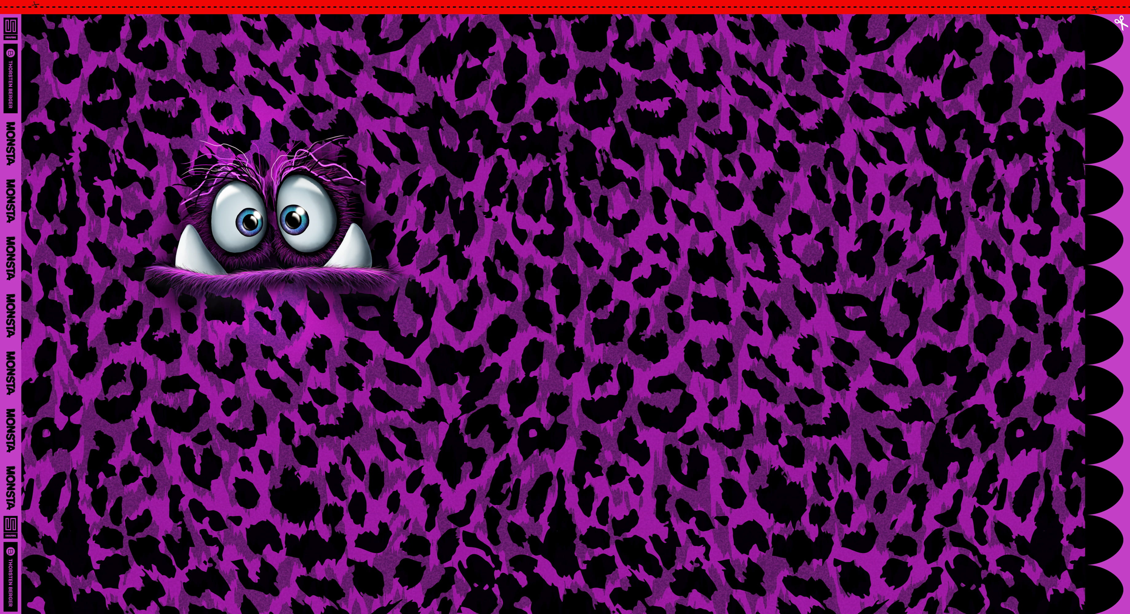 French Terry Panel "Monsta" by Thorsten Berger - lila