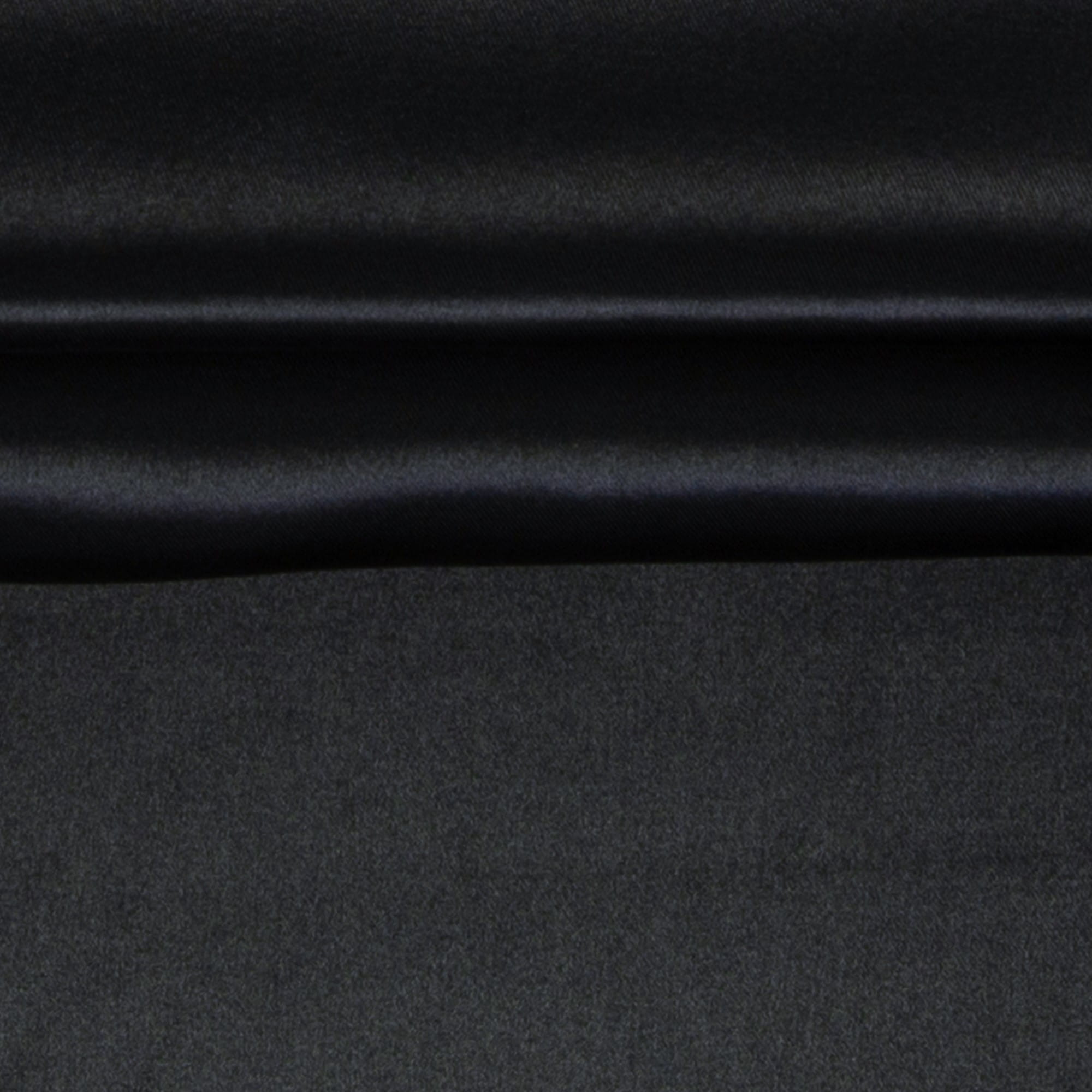 Stoffe online kaufen Satin Stoff uni schwarz BLACK