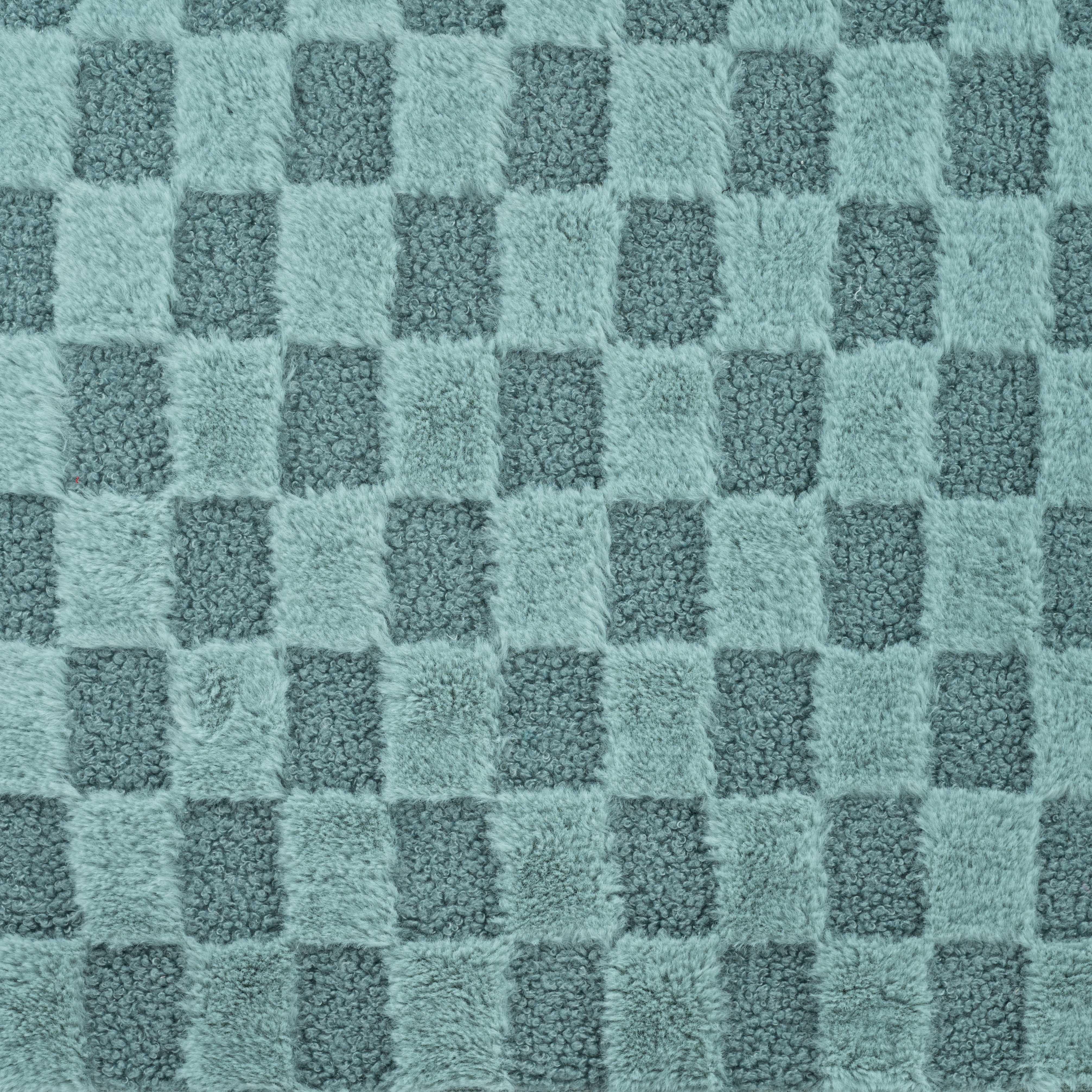 Boucle-Fell „High Low Checked" dusty mint (Q220)