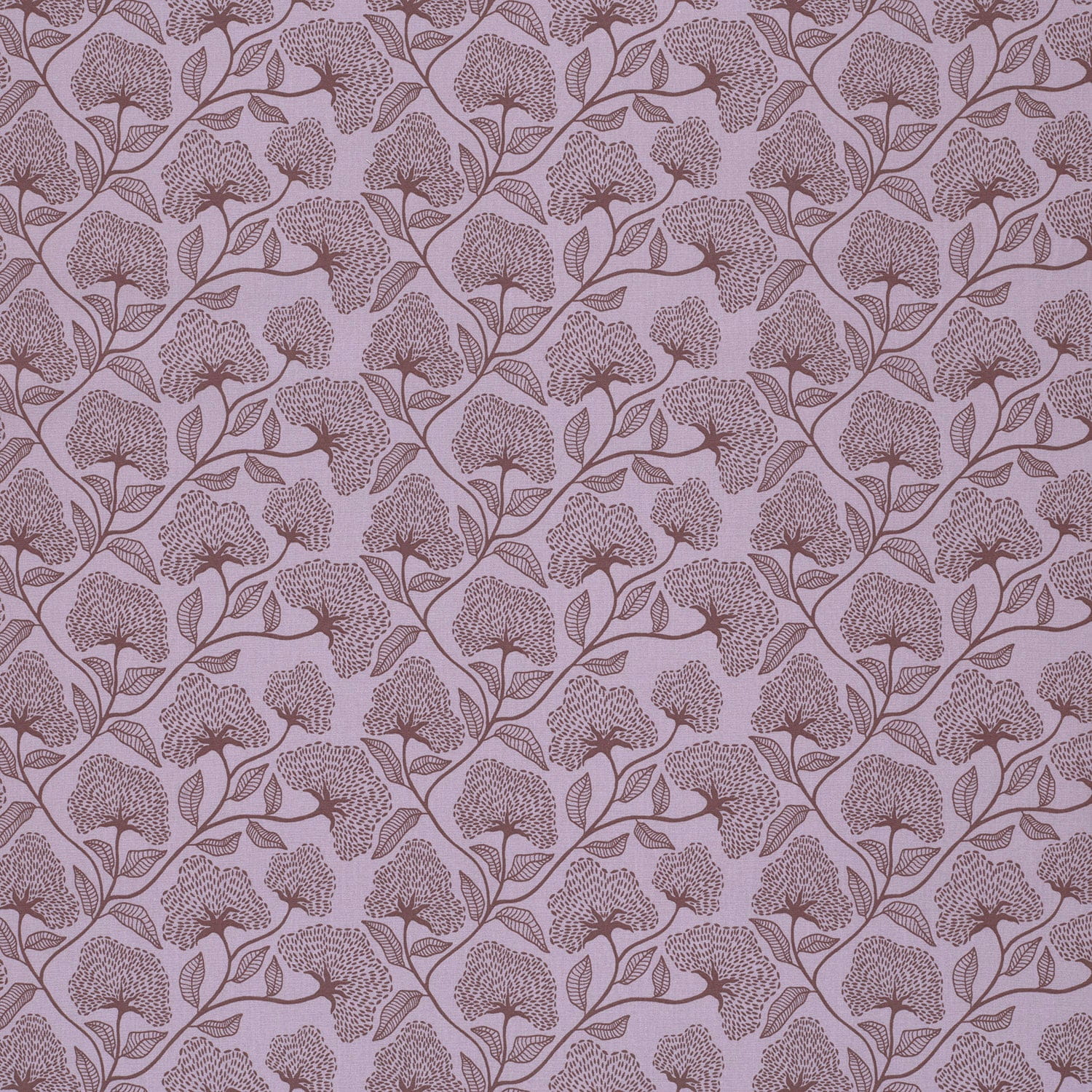 Baumwollstoff Popeline mit Blumenrankenmuster - dusty flieder