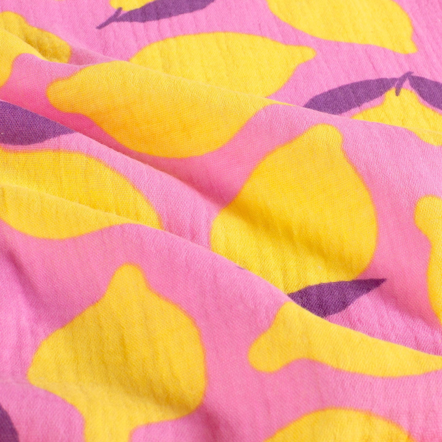Baumwolle Double Gauze/ Musselin mit Zitronen - rosa (N013)