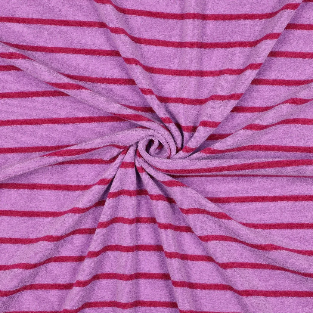 Frottee garngefärbt mit bunten Streifen - rosa/pink (V003)