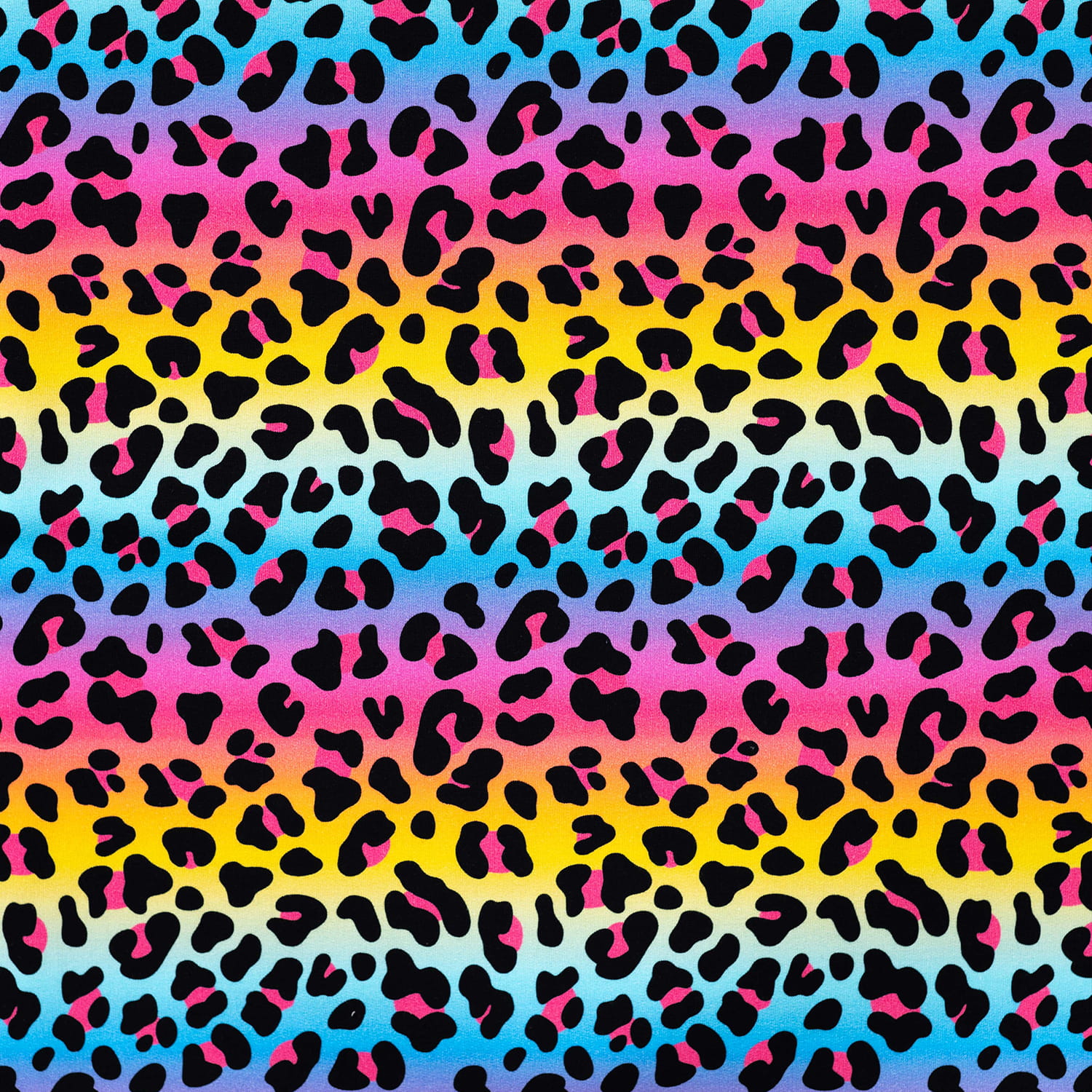 Sommersweat French Terry Digital mit Leopardenmuster - bunt