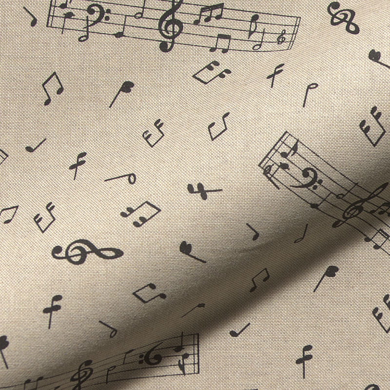 Halb-Panama Leinenoptik mit Musiknoten