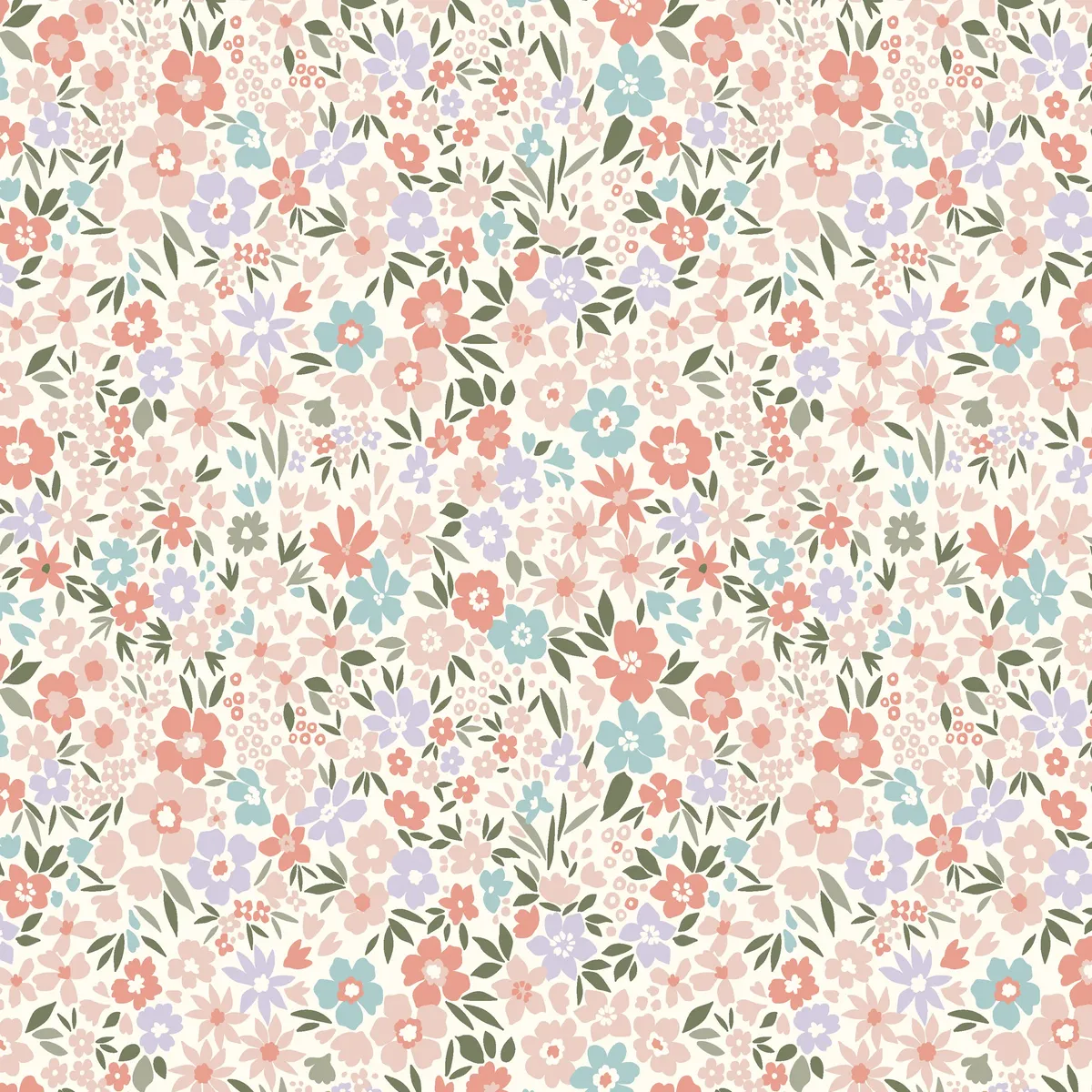 Baumwolljersey mit kleinem pastellfarbenem Blumenmuster - ideal für Frühling, Kleidung & Accessoires.