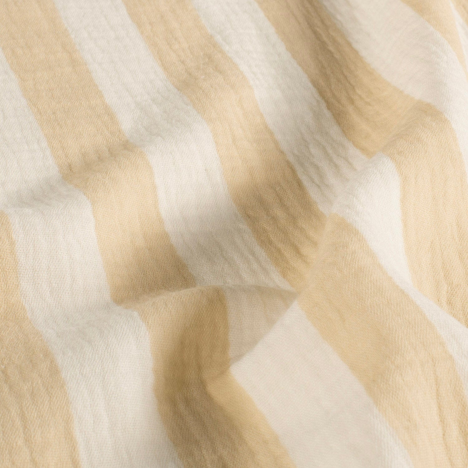 Baumwolle Double Gauze/ Musselin mit Streifen - ecu/beige