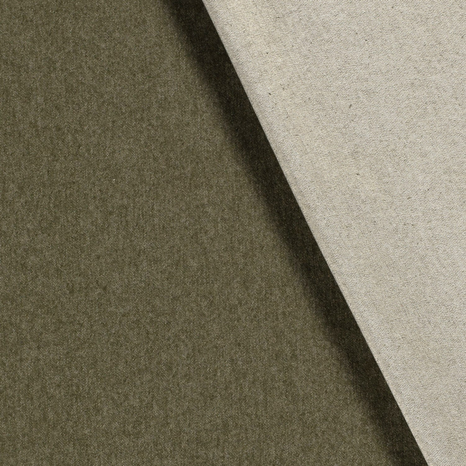 Jeansstoff Stretch uni vorgewaschen - khaki (N026)