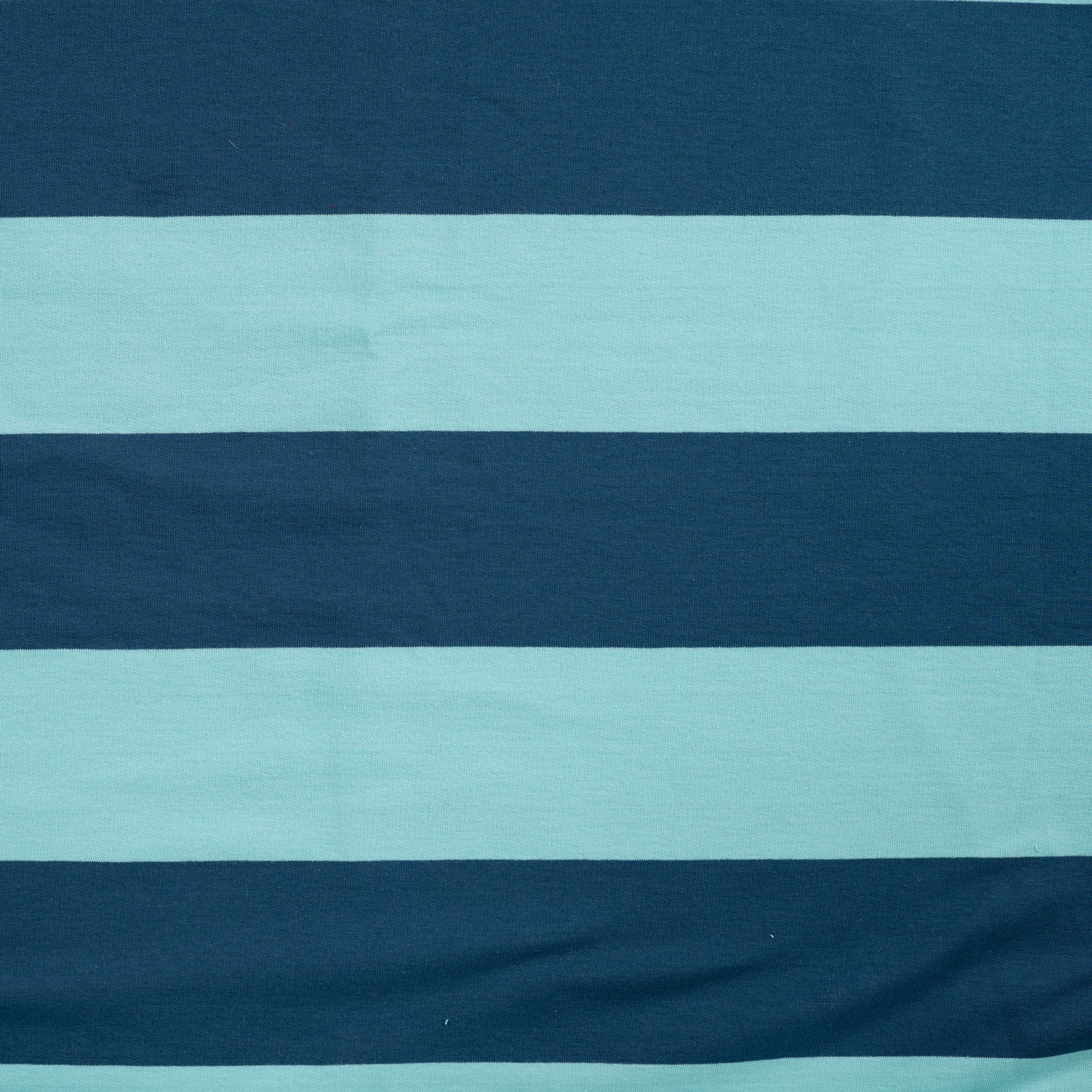 Sommersweat French Terry "Yarn Dyed" mit Streifen - petrol/mint (Q942)