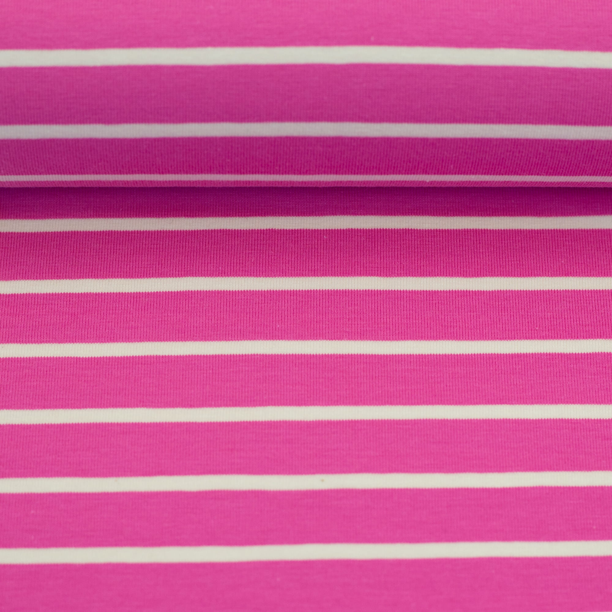 Baumwolljersey Swafing "Isa" mit Streifen - dunkelrosa/weiß