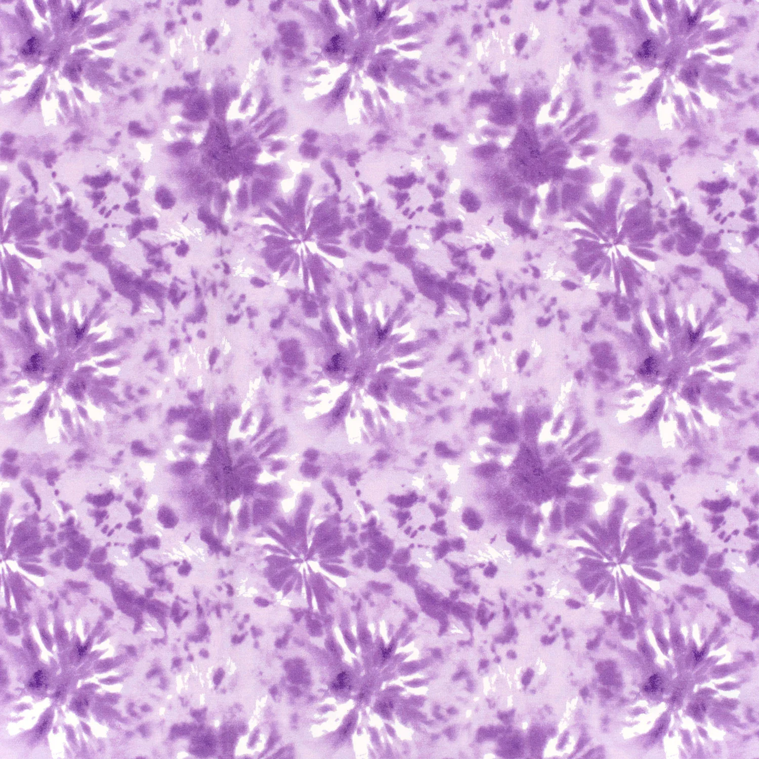 Angerauter Sommersweat mit digitalem Batikmuster in Flieder und Weiß - weich, bequem und perfekt für Freizeitmode im Retro-Stil.