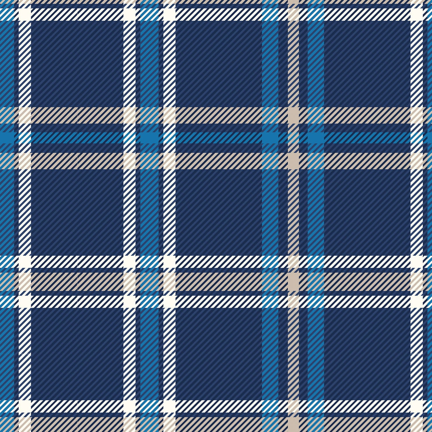 Flanell Stoff mit Karos - marine (N008)