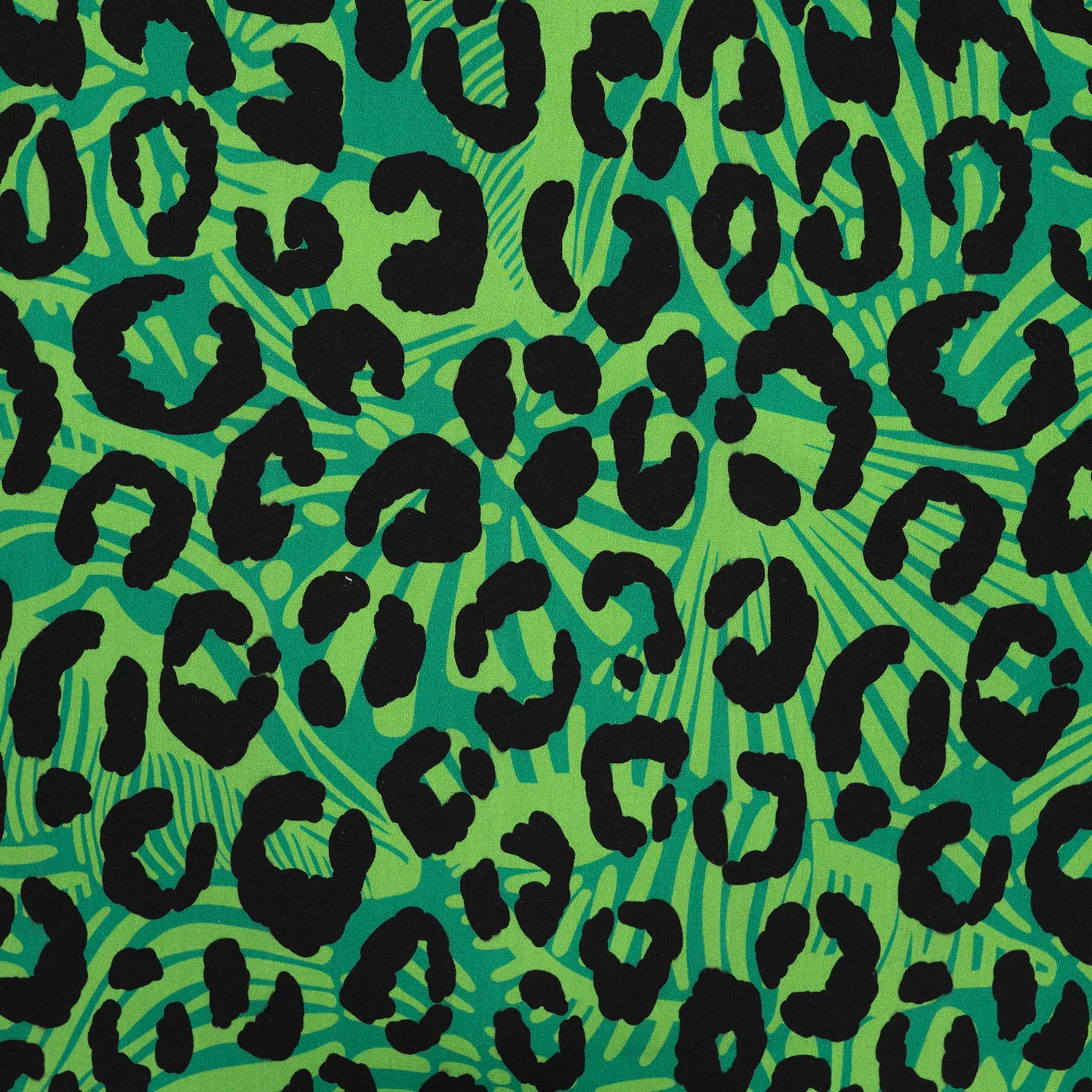 French Terry Stoff Meterware - Regenbogenstreifen Grün Mit Leo Motiv Baumwolle