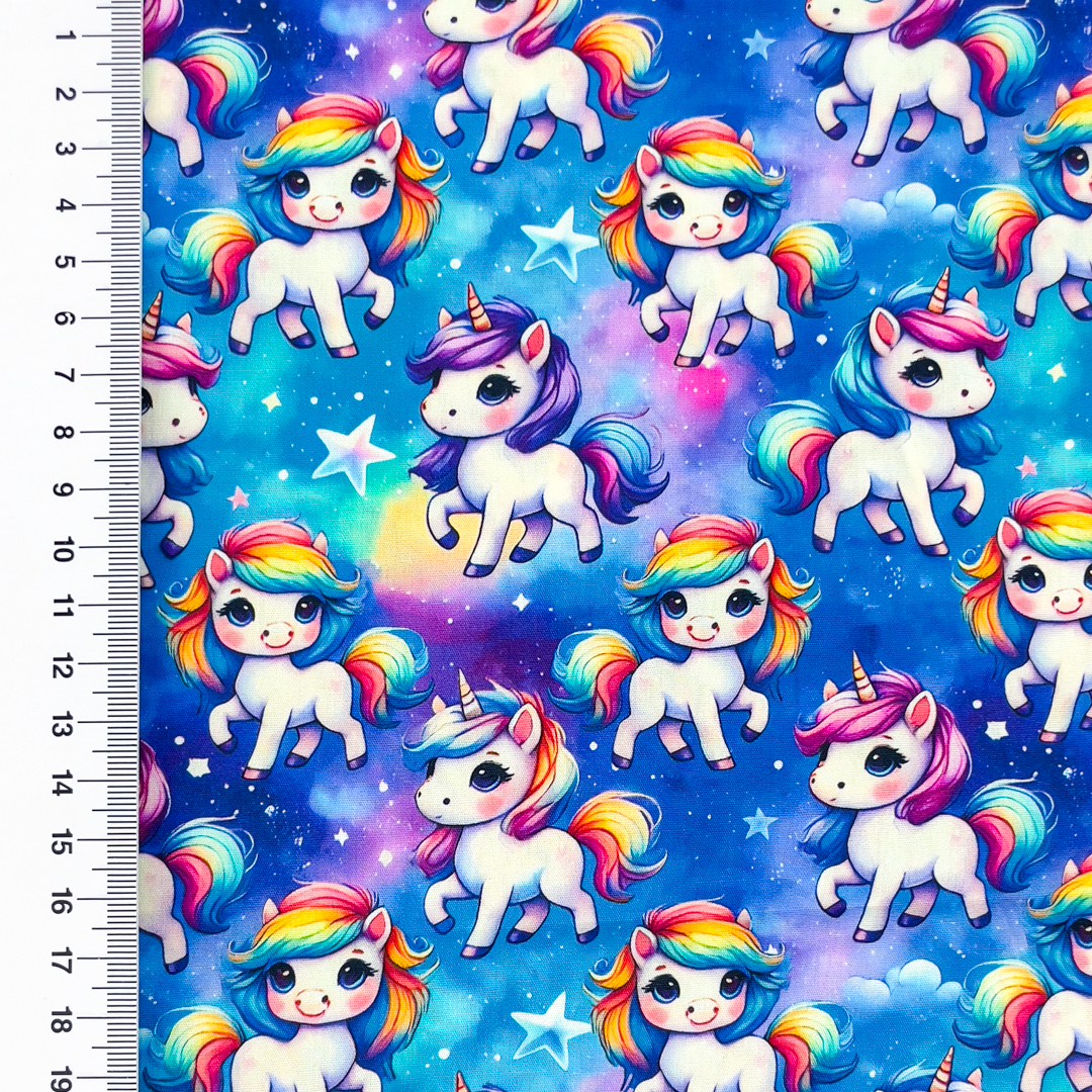 Baumwollstoff Popeline Digitaldruck "Fantasy Unicorn"