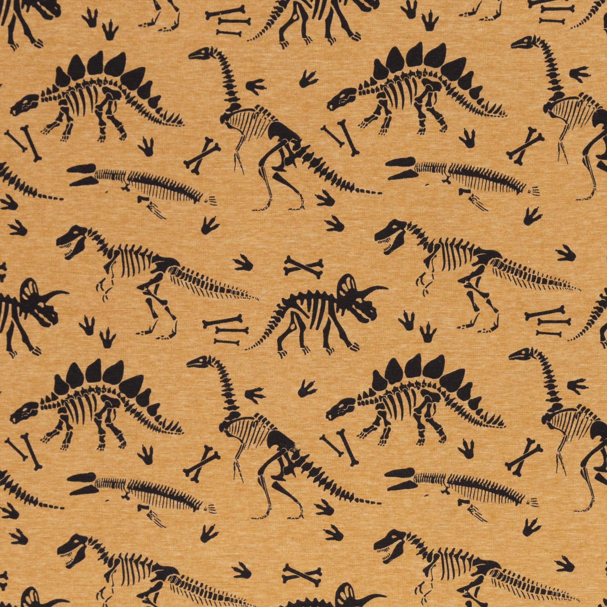 Alpenfleece Eiger Swafing mit Dinoskeletten - ocker meliert                 Alpenfleece Eiger Swafing mit Dinoskeletten - ocker meliert