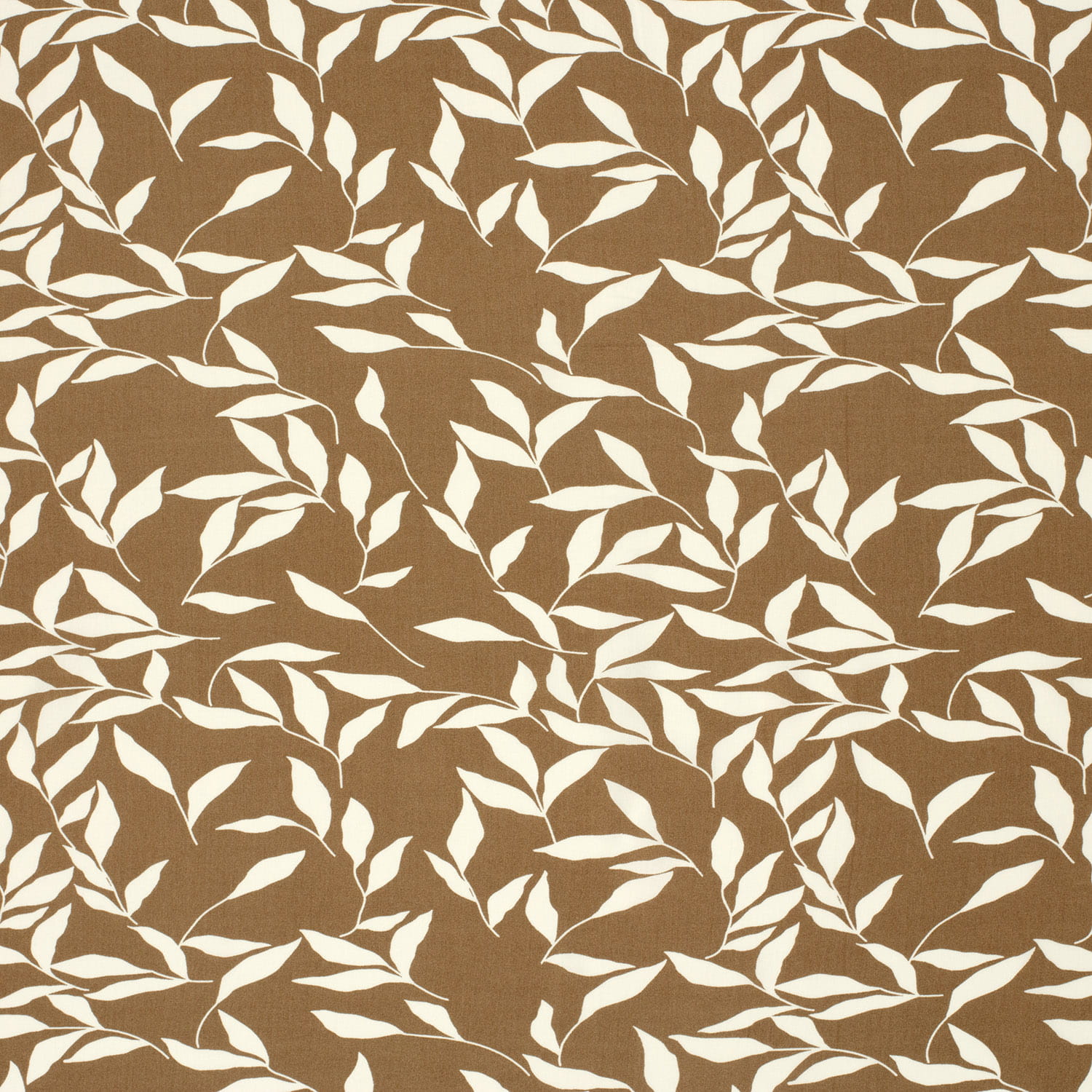 Viskose  Digital "Leaves" mit Blättern - taupe