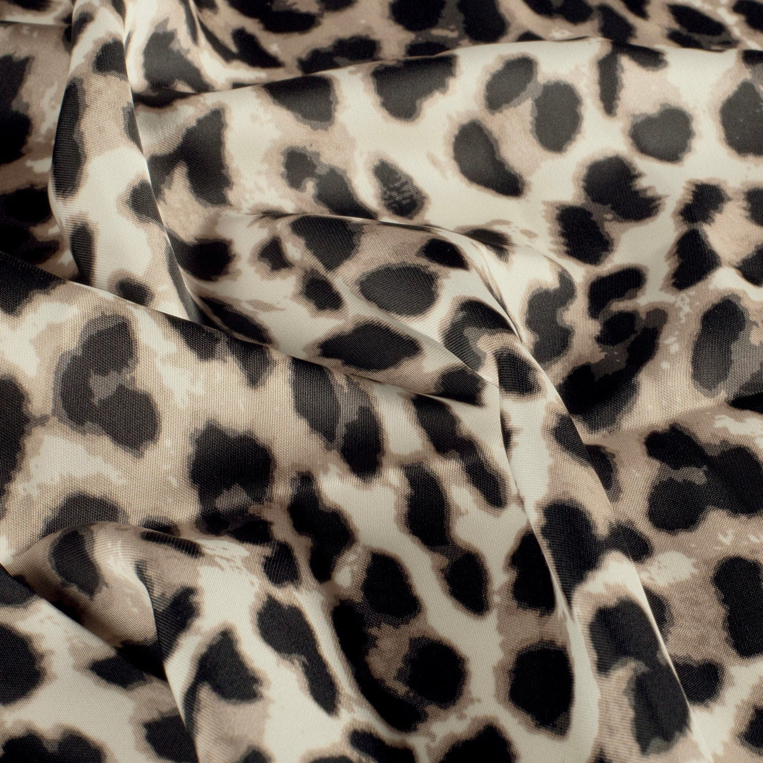 Satin Duchesse mit Leopardenmuster - weiß (N050)
