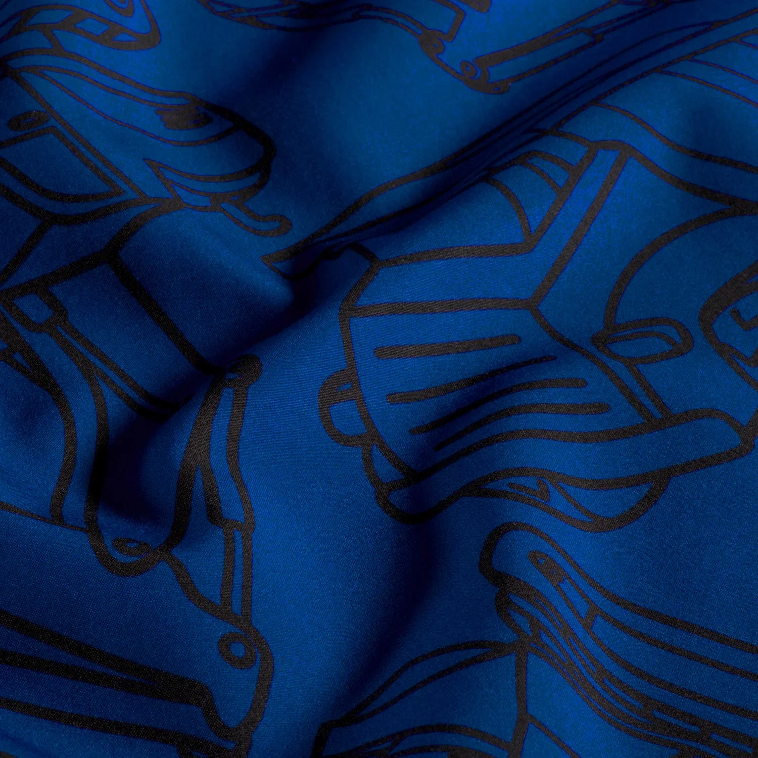 Softshell Digital mit Fahrzeugen - kobalt