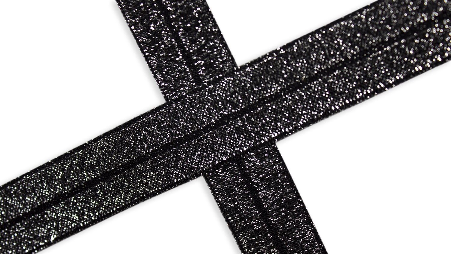 Falzgummi Elastik uni schwarz mit Lurex (569)     