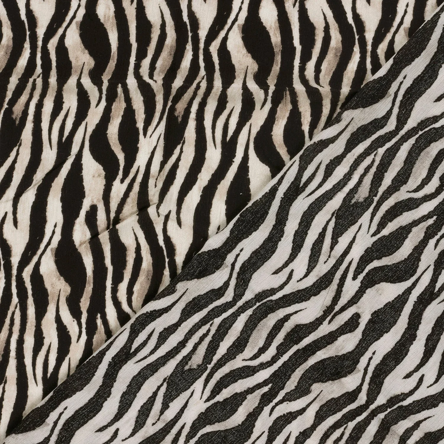 Borkenkrepp mit Zebramuster - schwarz (N069)