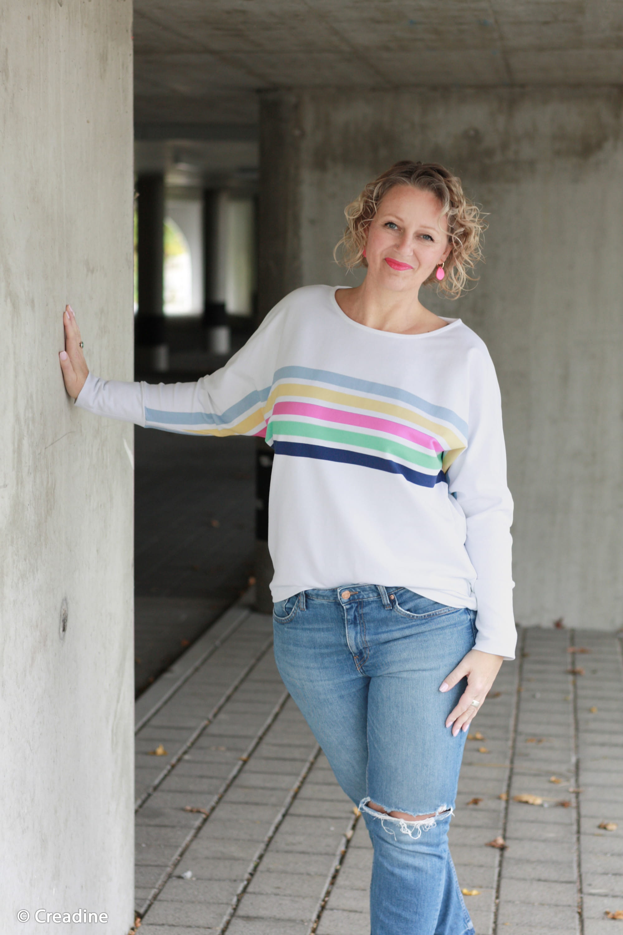 French Terry Panel "Simple Stripes" by Lillesol & Pelle - weiß
