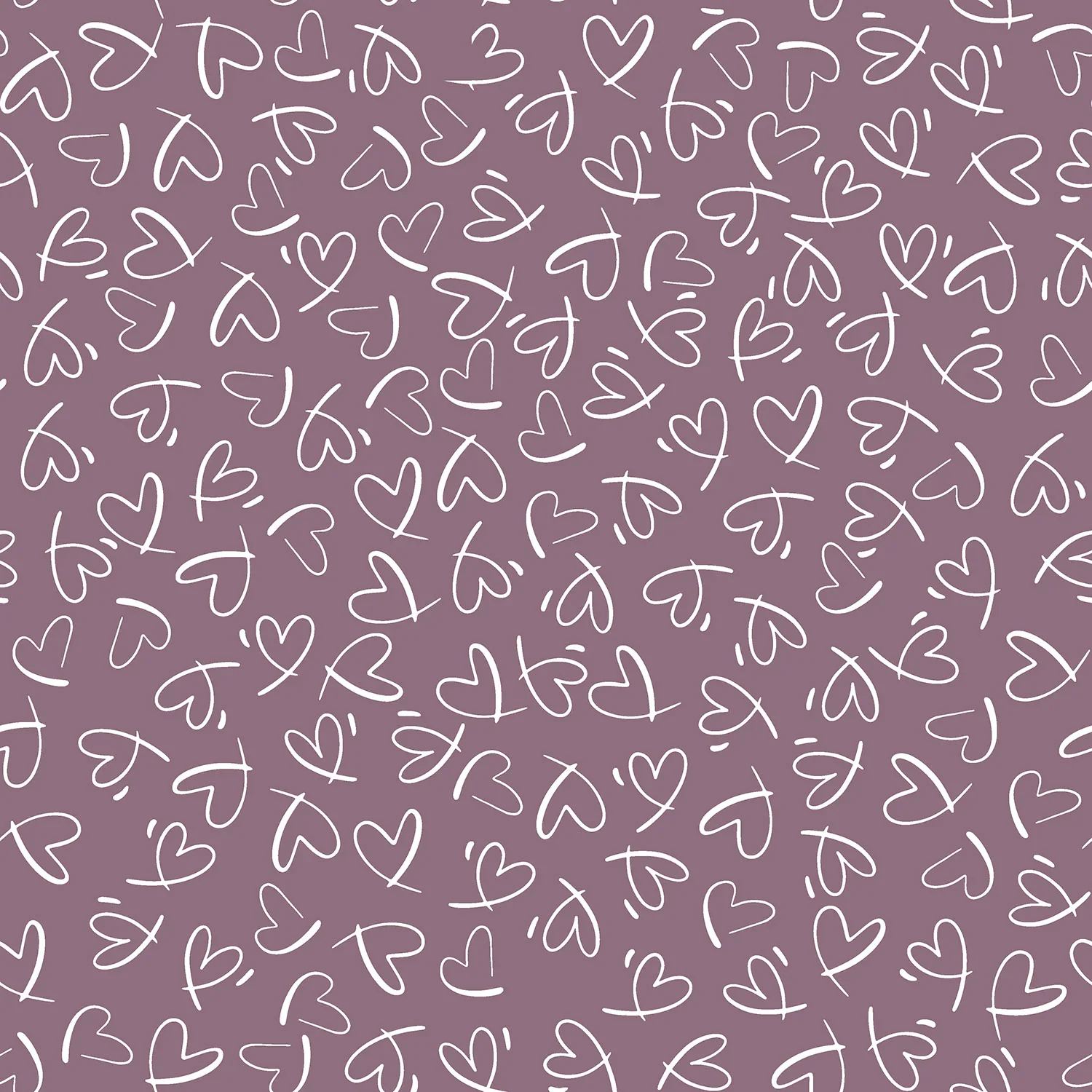 Baumwolljersey mit weißen Herzen - mauve