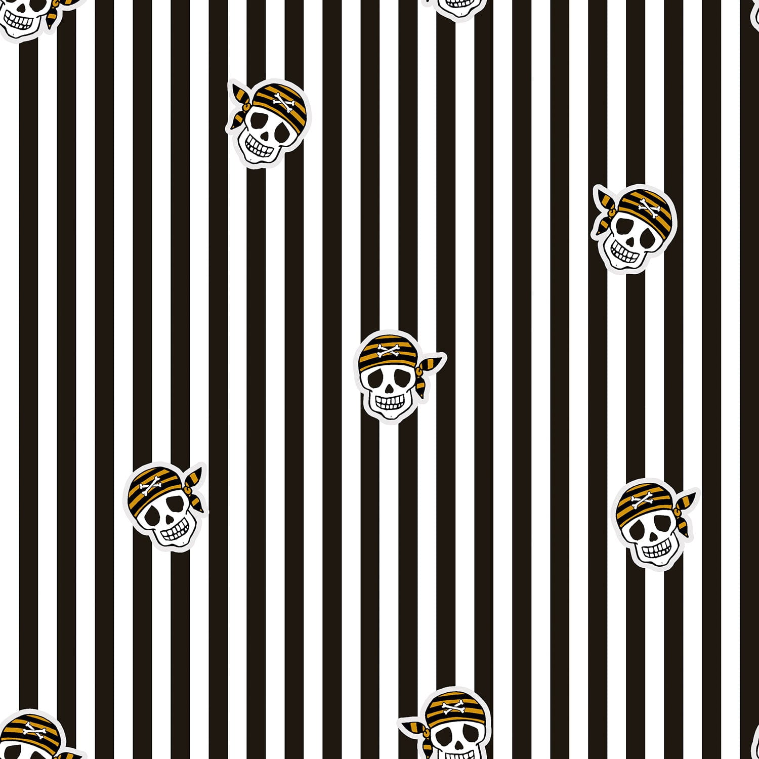 Karnevalsstoff Burlington "Pirate Skulls" - schwarz/weiß