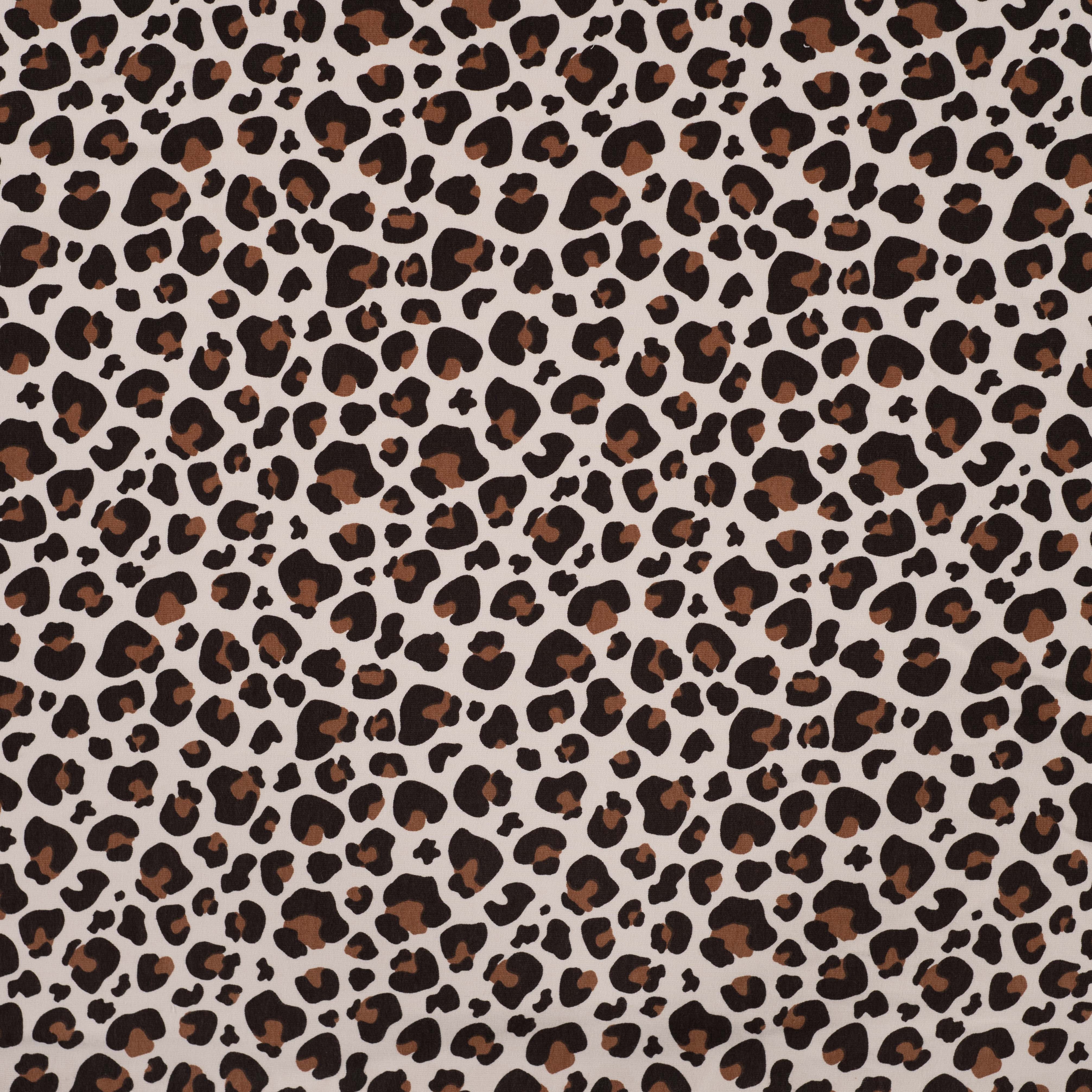 Sommersweat French Terry Digital mit Leopardenmuster - beige 