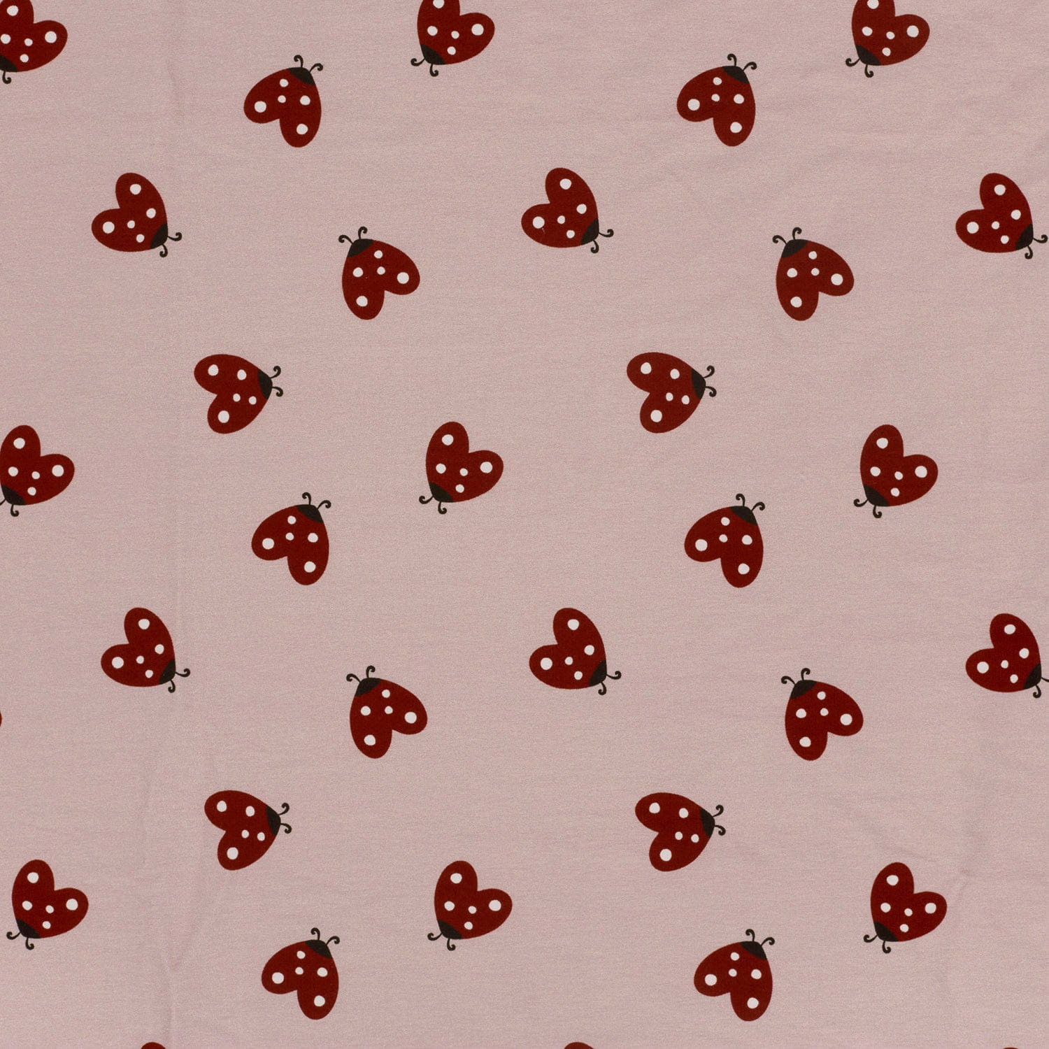 Sommersweat French Terry Digital mit Marienkäferherzen - altrosa (N014) 