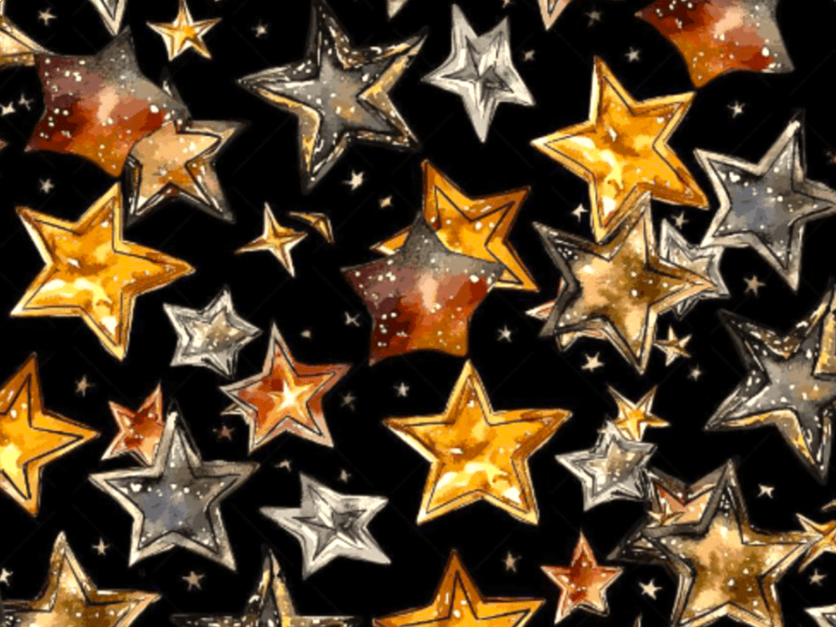 Alpenfleece Digital mit Sternen - schwarz