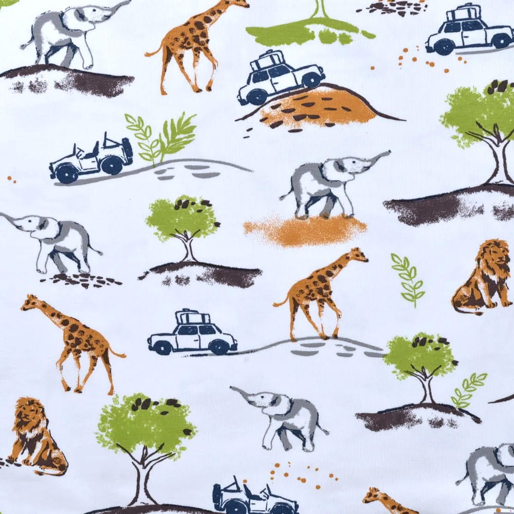Baumwolljersey "Safari adventure" - ecru 
